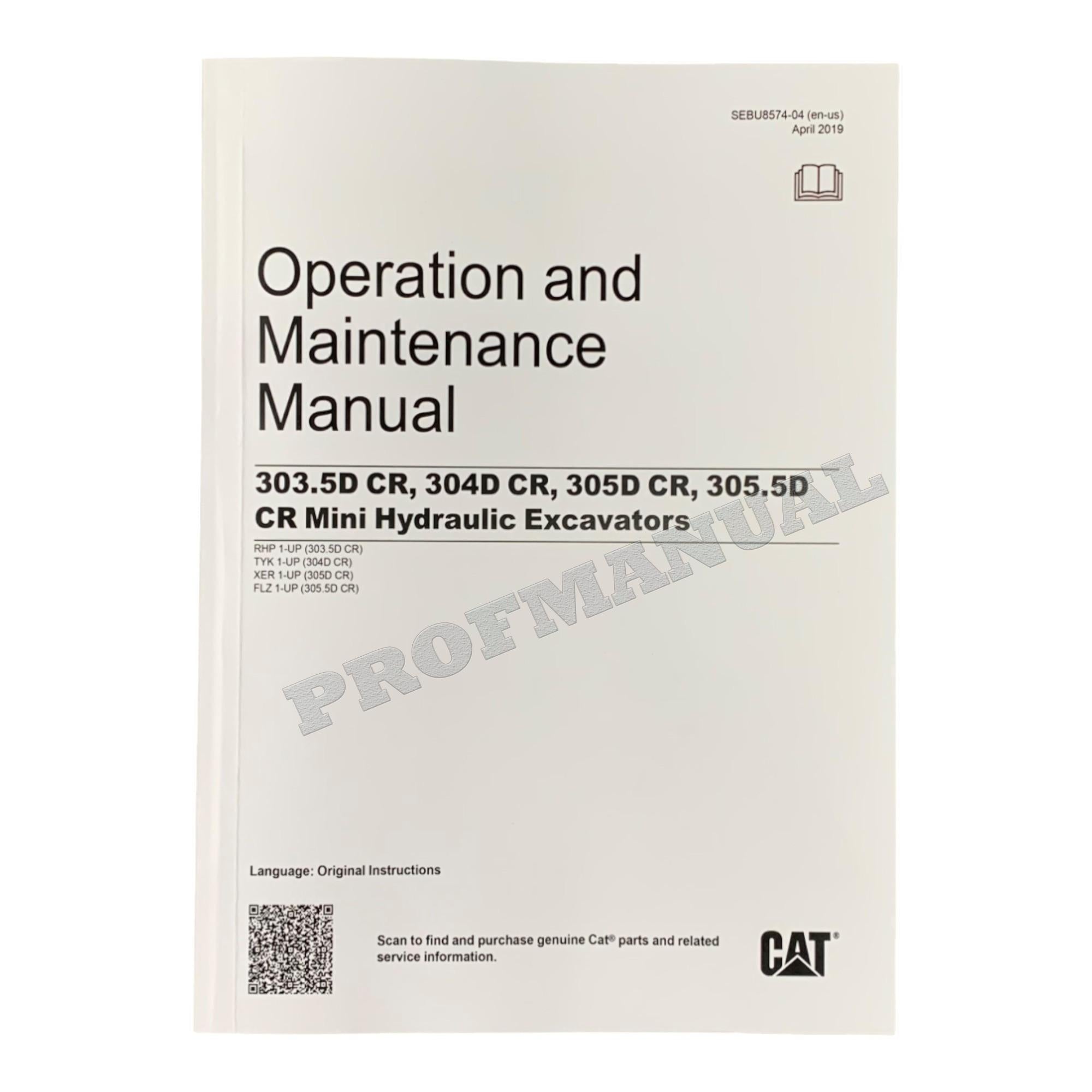 Manual del operador de la miniexcavadora hidráulica Caterpillar 305D CR 305.5D CR