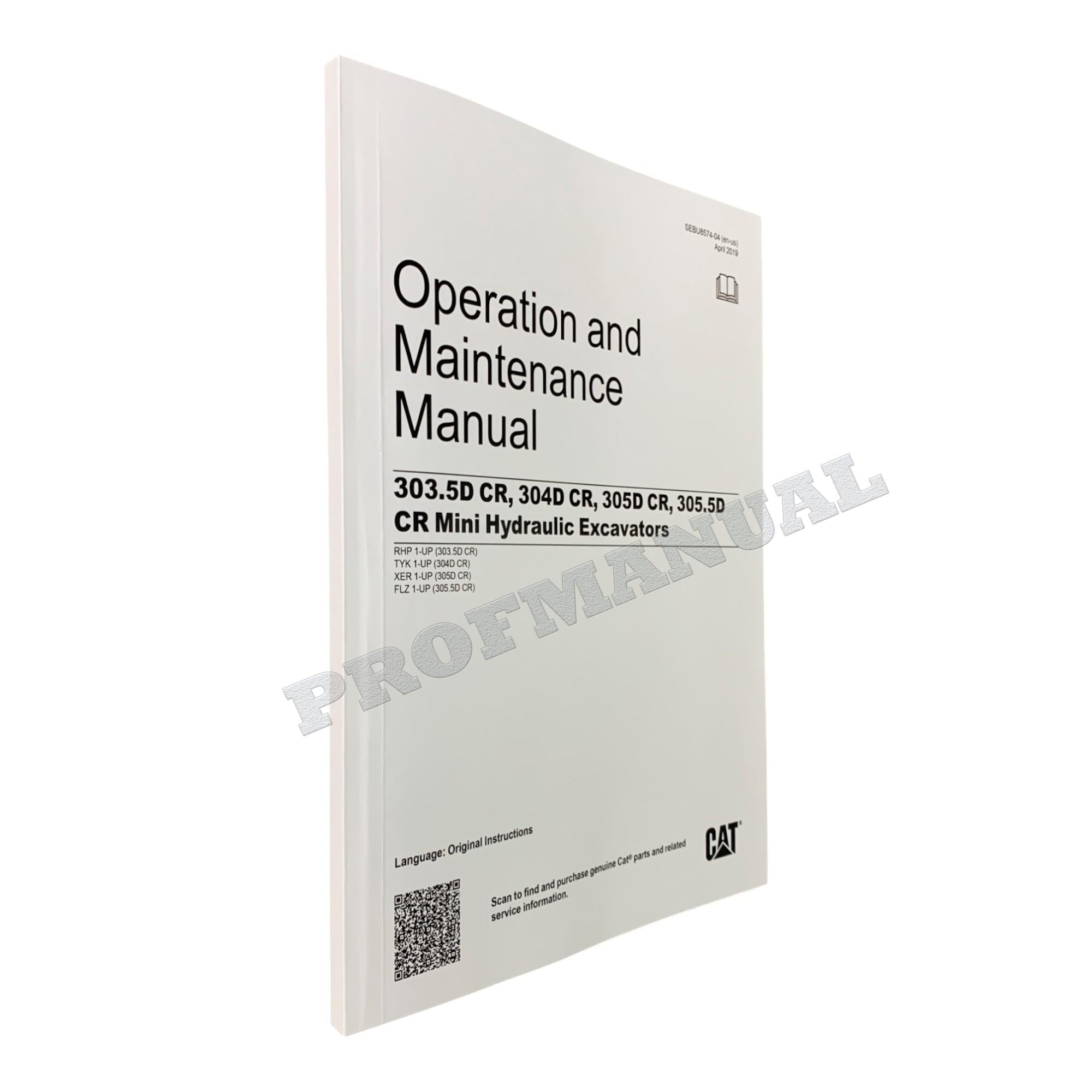 Manual del operador de la miniexcavadora hidráulica Caterpillar 305D CR 305.5D CR