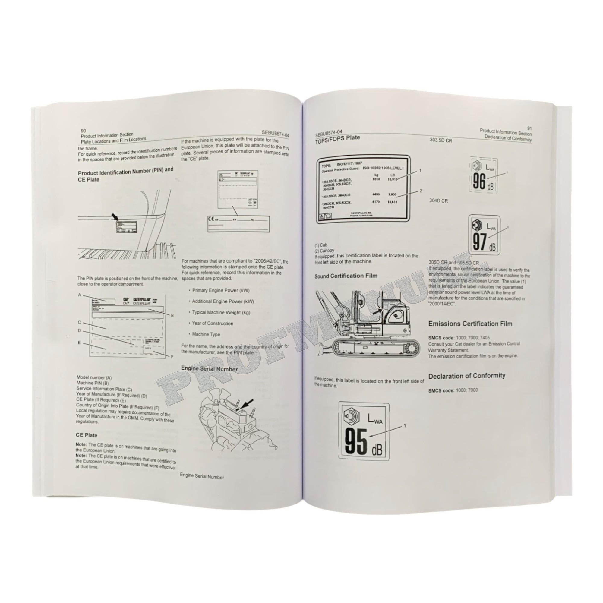 Manual del operador de la miniexcavadora hidráulica Caterpillar 305D CR 305.5D CR