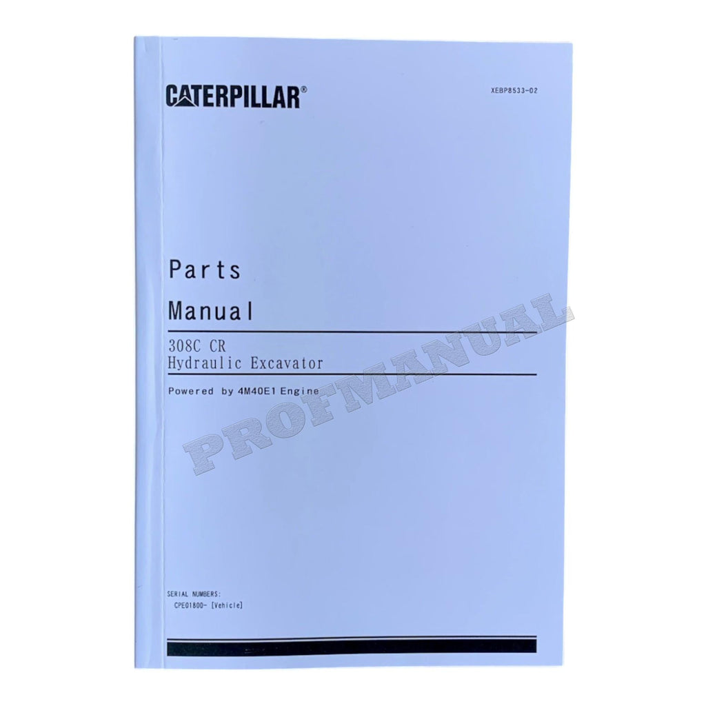 Caterpillar Cat 308C CR Hydraclic Excavator Parts Catalog Manual
