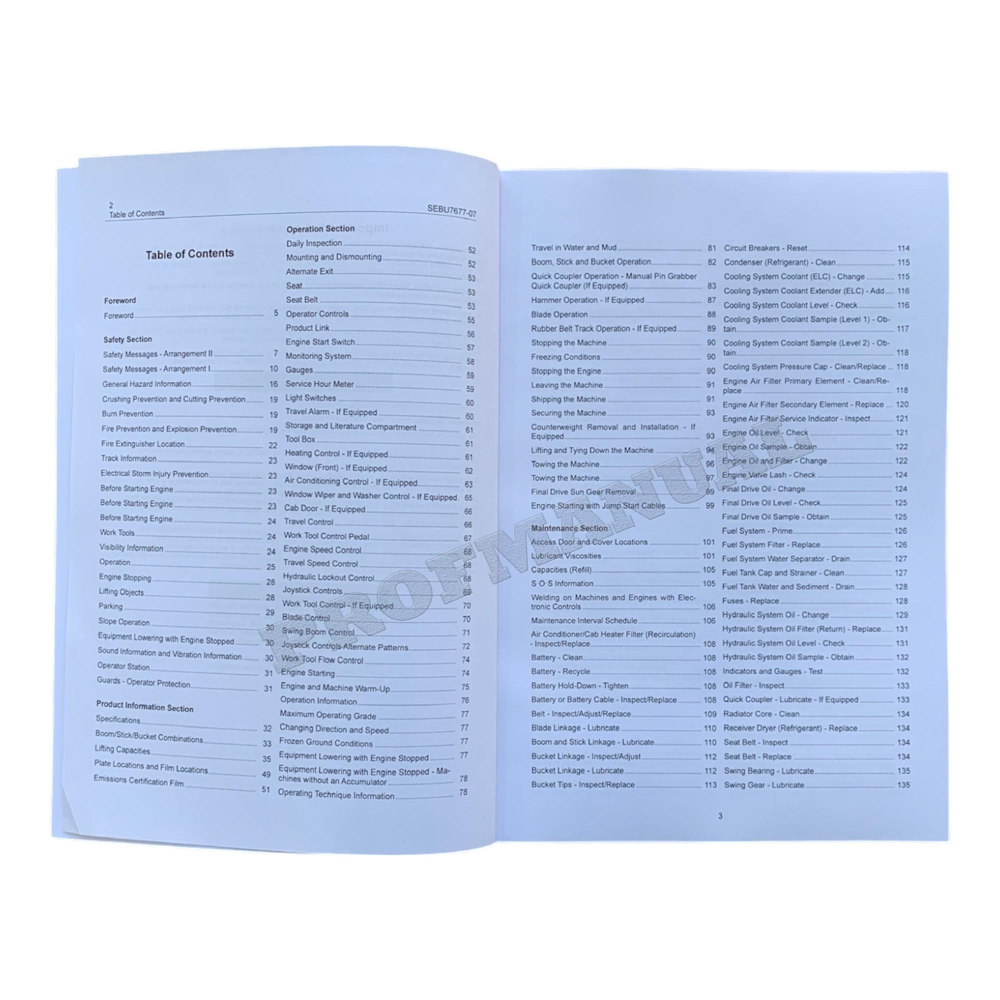 Manual de mantenimiento del operador de la miniexcavadora hidráulica Caterpillar 304 CR