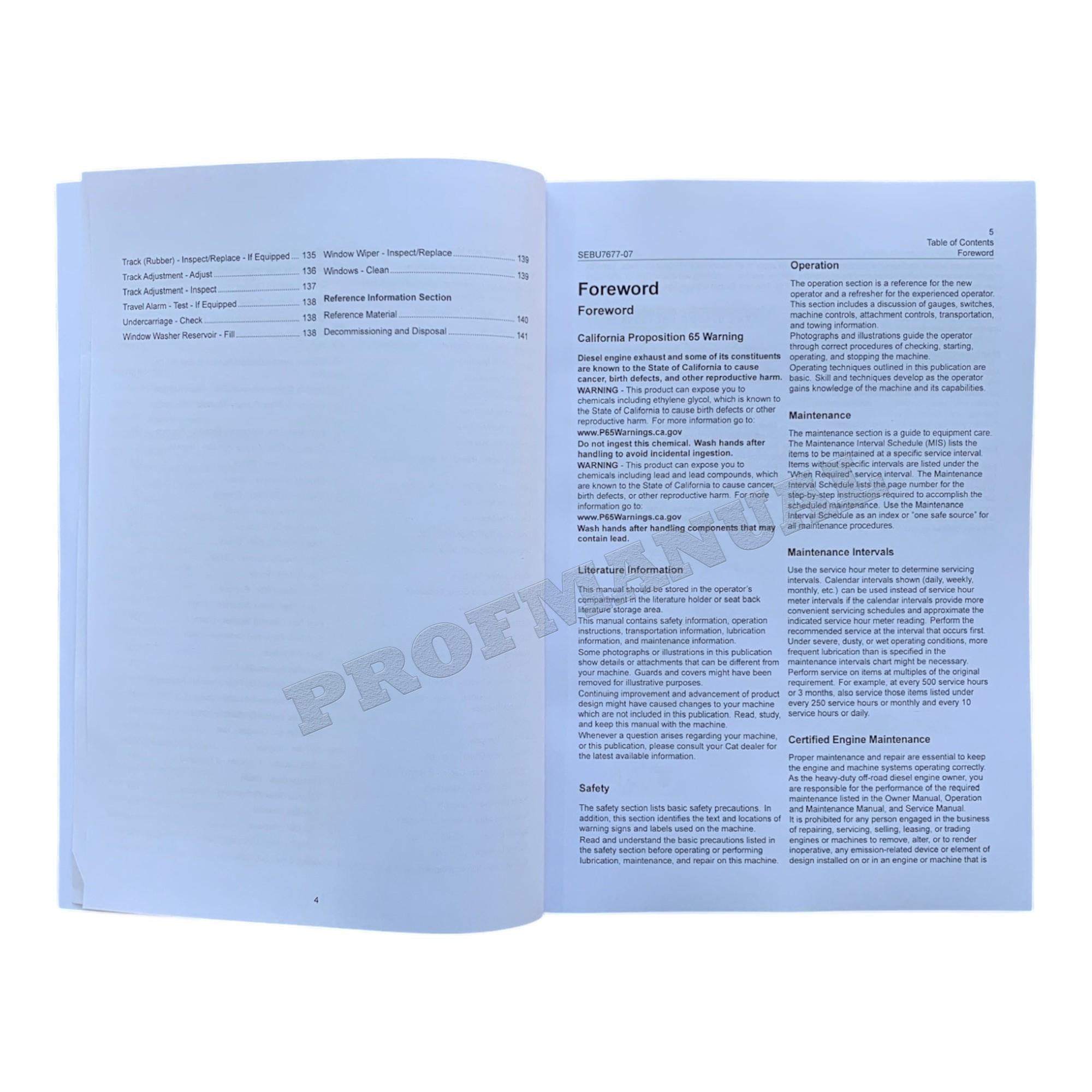 Manual de mantenimiento del operador de la miniexcavadora hidráulica Caterpillar 304 CR