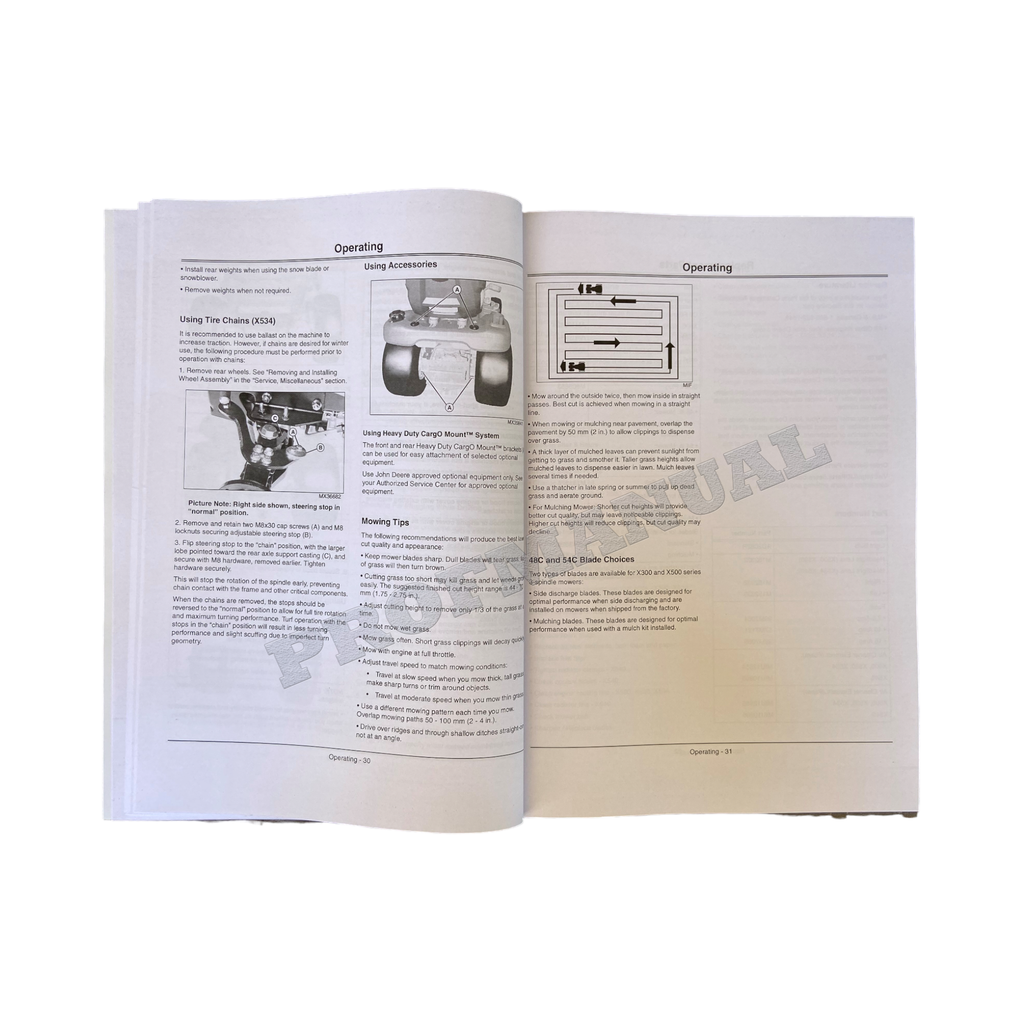 MANUAL DEL OPERADOR DEL TRACTOR JOHN DEERE X500 X530 X534070001-080000+ ¡BONIFICACIÓN!