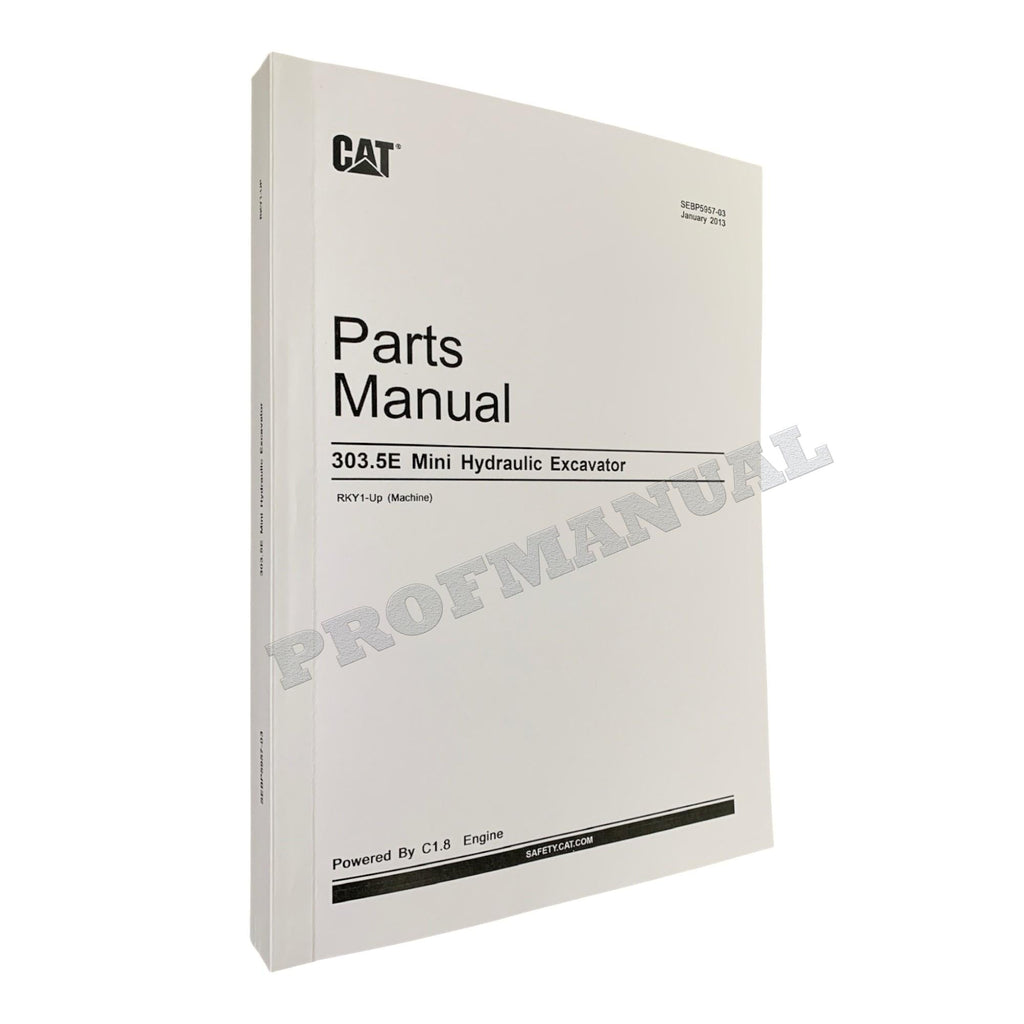 Caterpillar Cat 303.5E Mini Hydraulic Excavator Parts Catalog Manual ser RKY1-Up