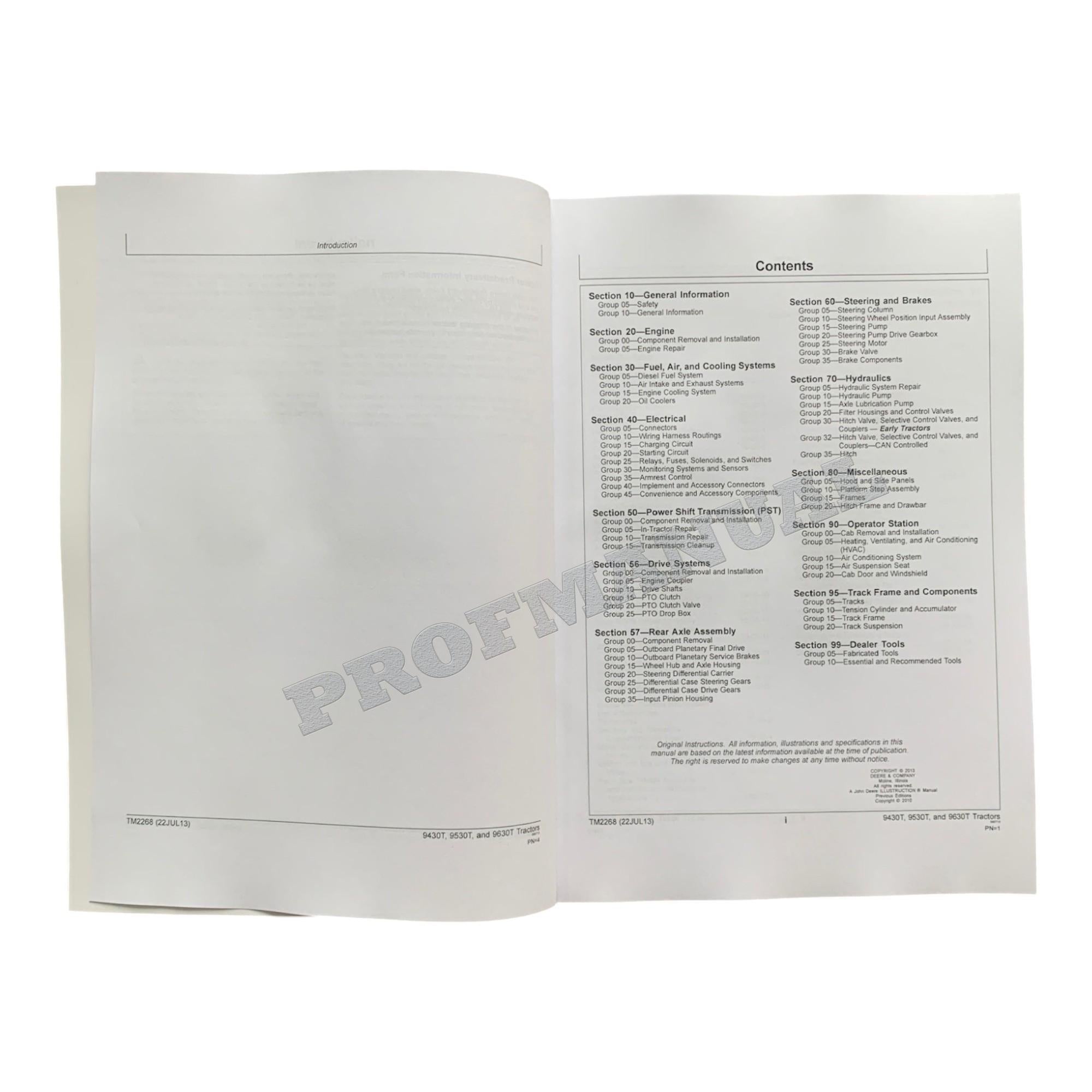 MANUAL TÉCNICO DE REPARACIÓN Y SERVICIO DEL TRACTOR JOHN DEERE 9530T 9630T 9430T +!BONIFICACIÓN! 