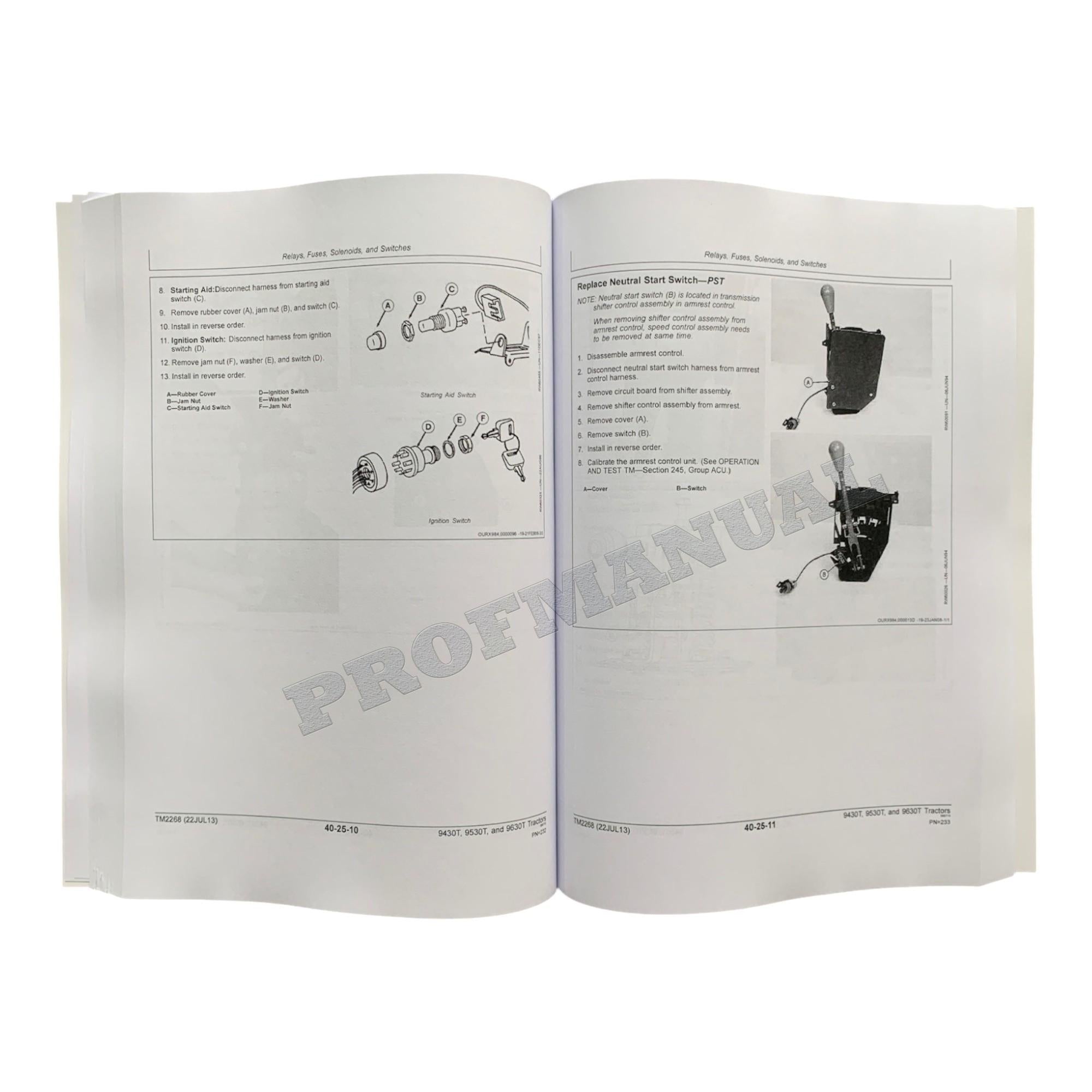 MANUAL TÉCNICO DE REPARACIÓN Y SERVICIO DEL TRACTOR JOHN DEERE 9530T 9630T 9430T +!BONIFICACIÓN! 