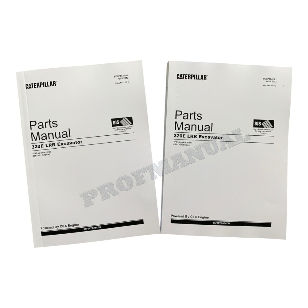 Caterpillar Cat 320E LRR Excavator Parts Catalog Manual ser TFX1-UP C8N1-Up