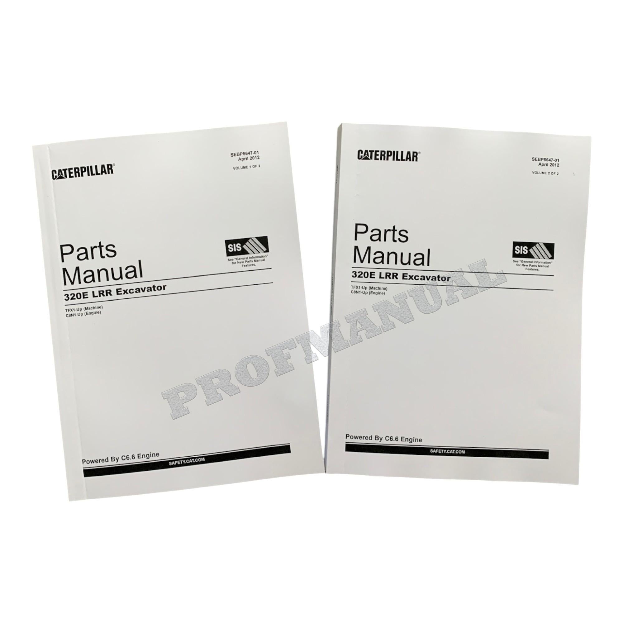 Caterpillar Cat 320E LRR Excavator Parts Catalog Manual ser TFX1-UP C8N1-Up
