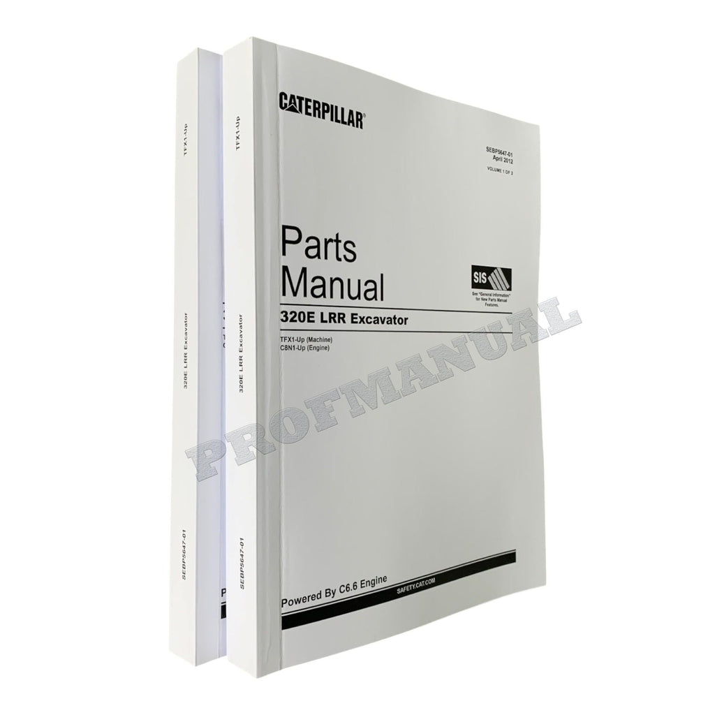 Caterpillar Cat 320E LRR Excavator Parts Catalog Manual ser TFX1-UP C8N1-Up