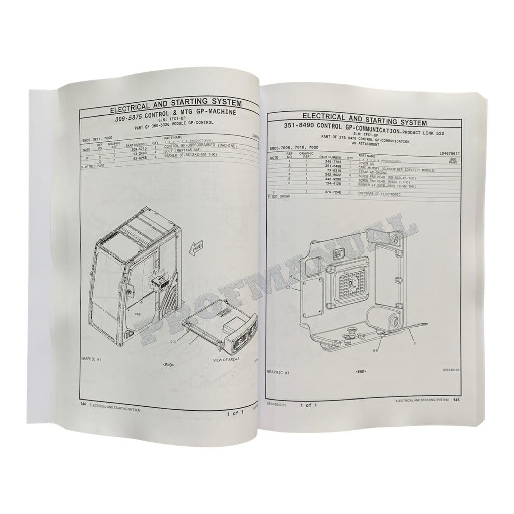 Caterpillar Cat 320E LRR Excavator Parts Catalog Manual ser TFX1-UP C8N1-Up