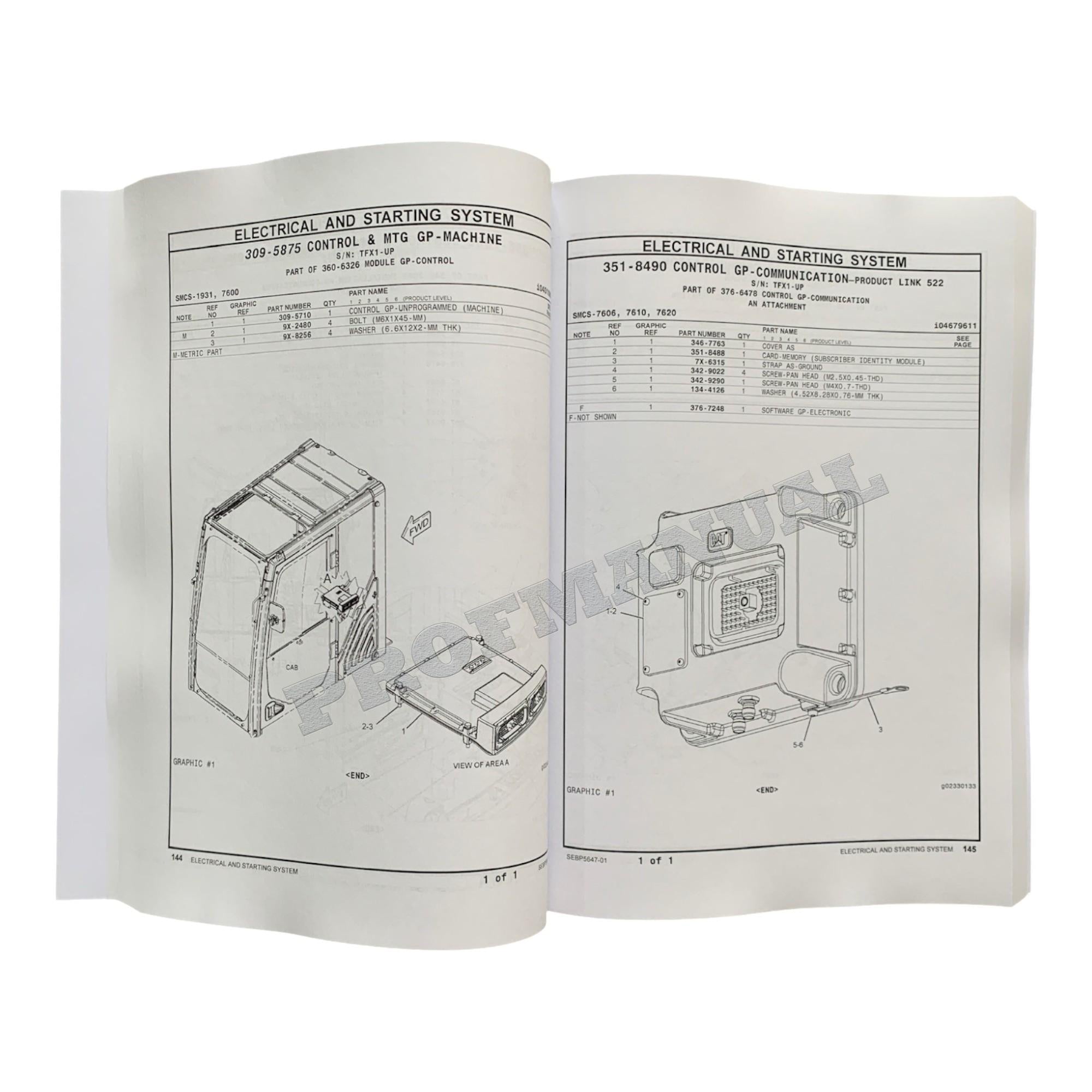 Caterpillar Cat 320E LRR Excavator Parts Catalog Manual ser TFX1-UP C8N1-Up