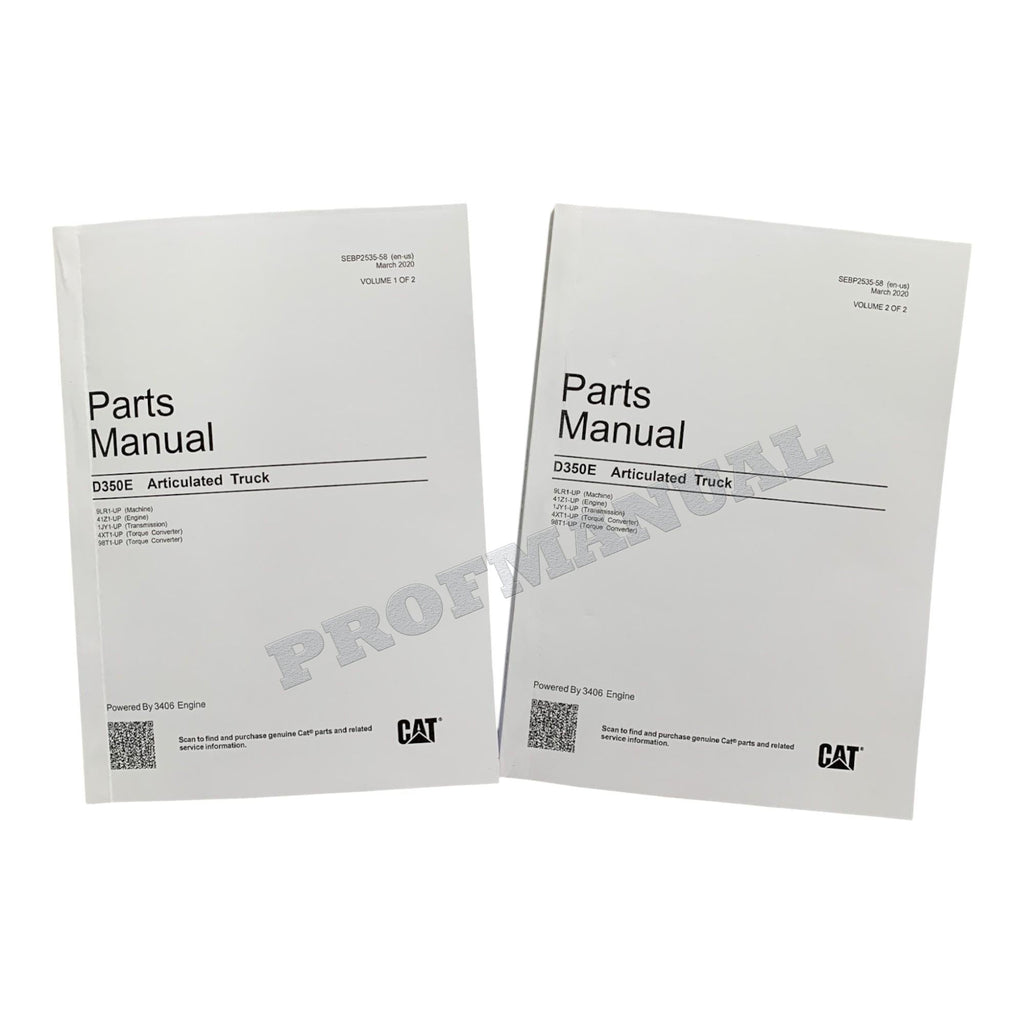 Caterpillar Cat D350E Articulated Truck Parts Catalog Manual