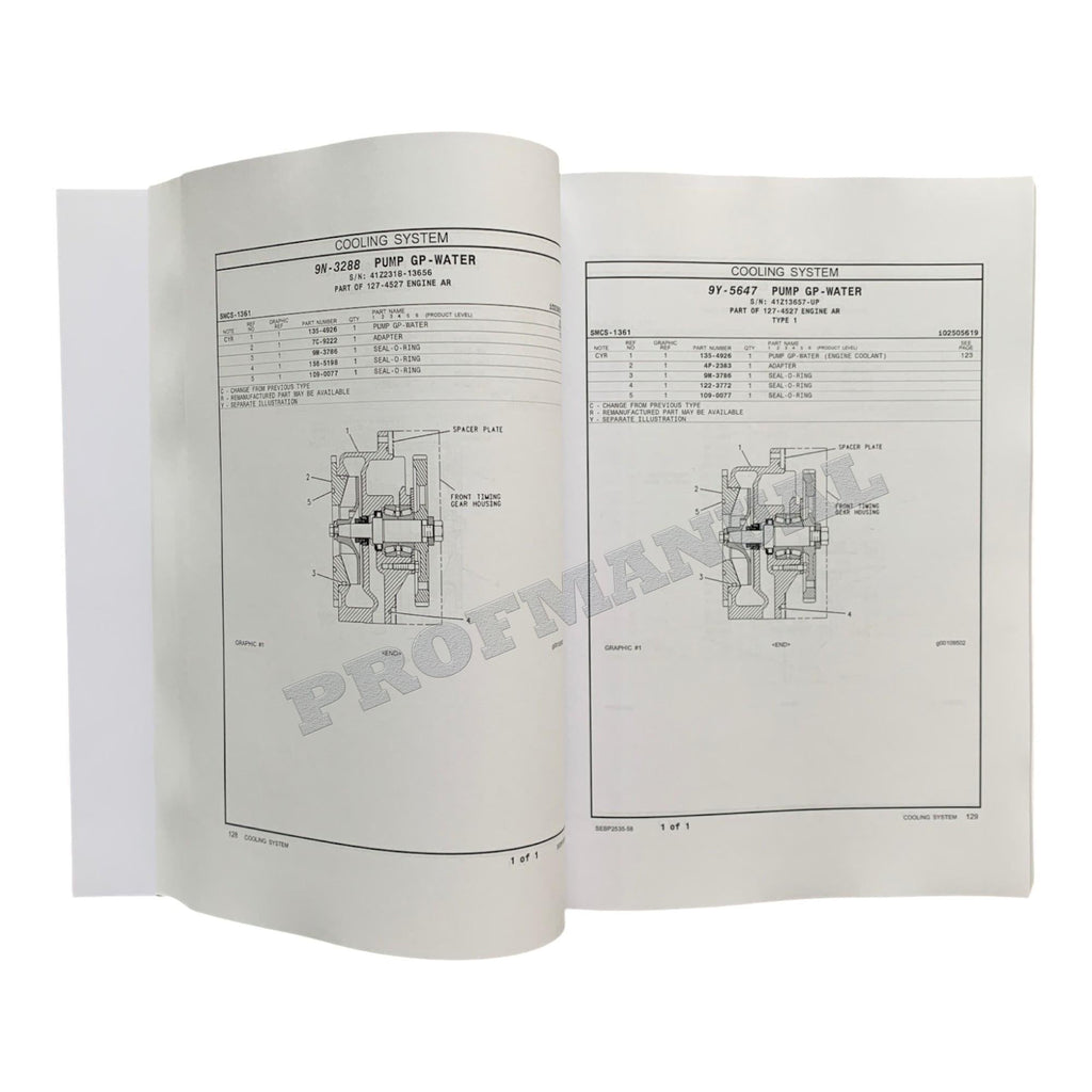 Caterpillar Cat D350E Articulated Truck Parts Catalog Manual