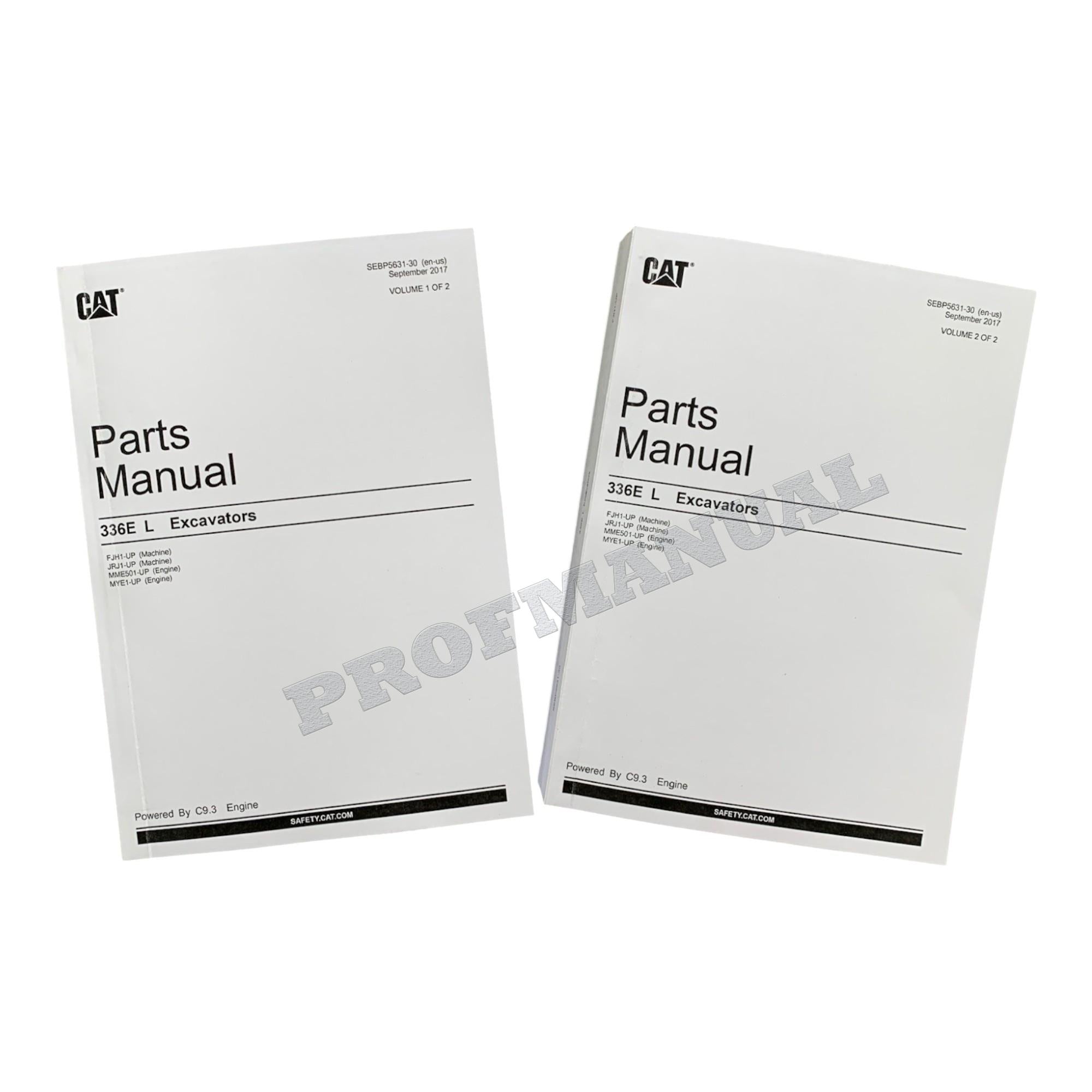 Caterpillar Cat 336E L Excavator Parts Catalog Manual SEBP5631
