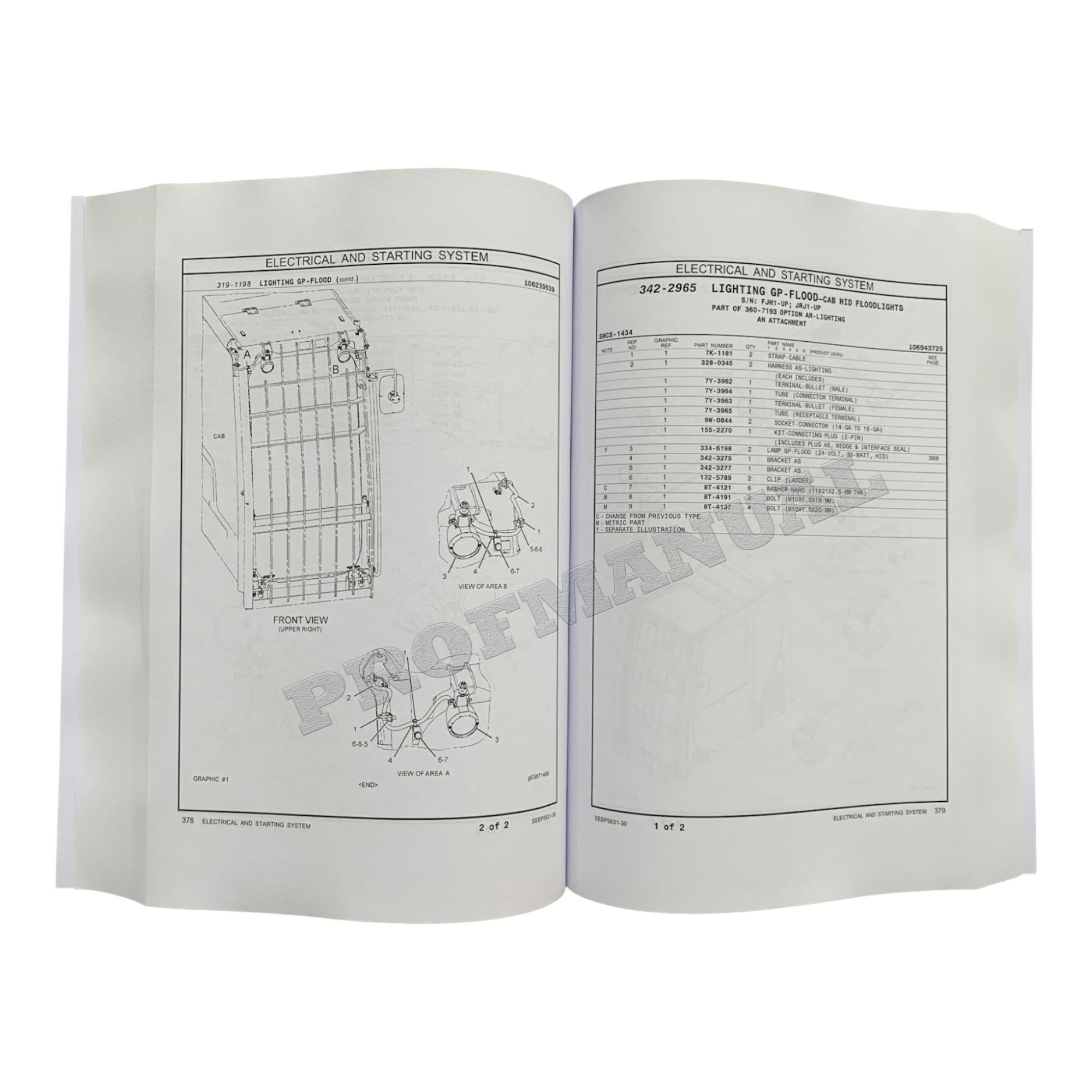 Caterpillar Cat 336E L Excavator Parts Catalog Manual SEBP5631