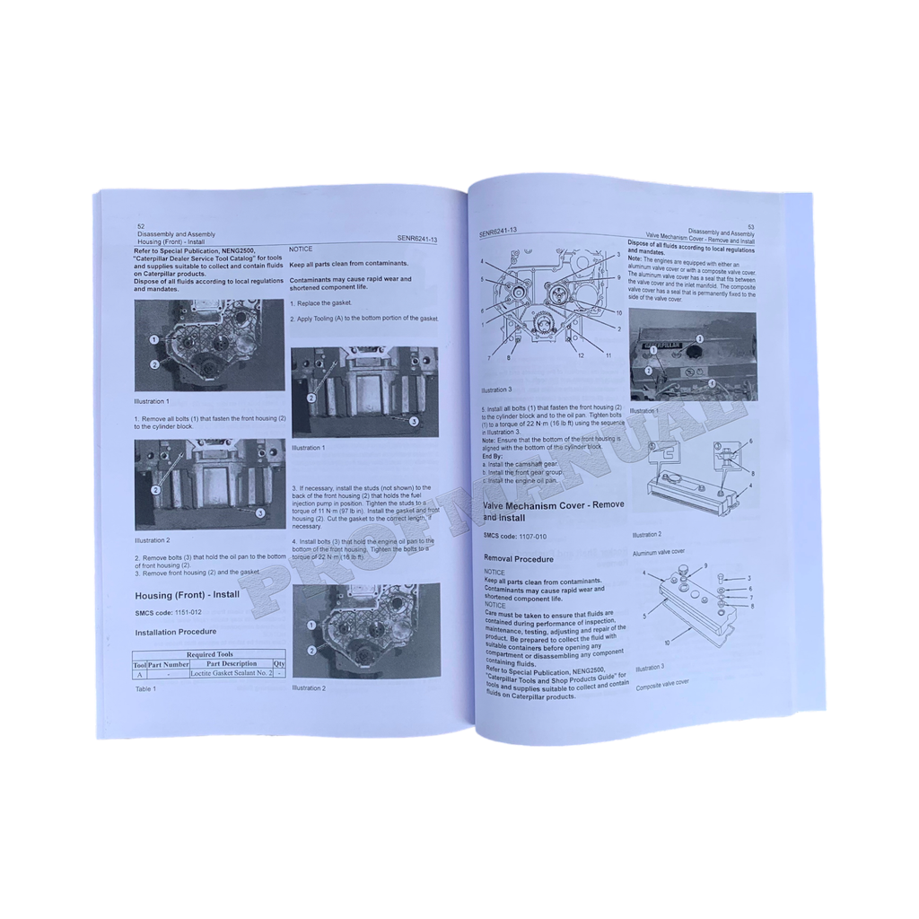 Caterpillar Cat 3054 Engine Built Machine Disassembly Assembly Manual