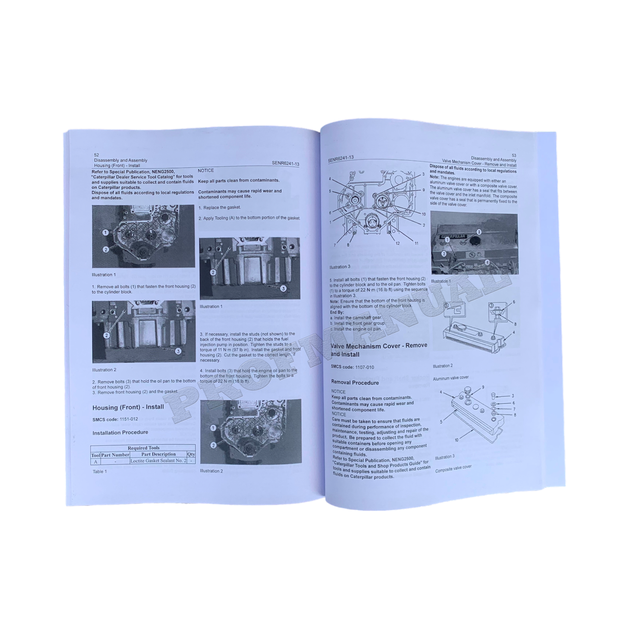 Caterpillar Cat 3054 Engine Built Machine Disassembly Assembly Manual