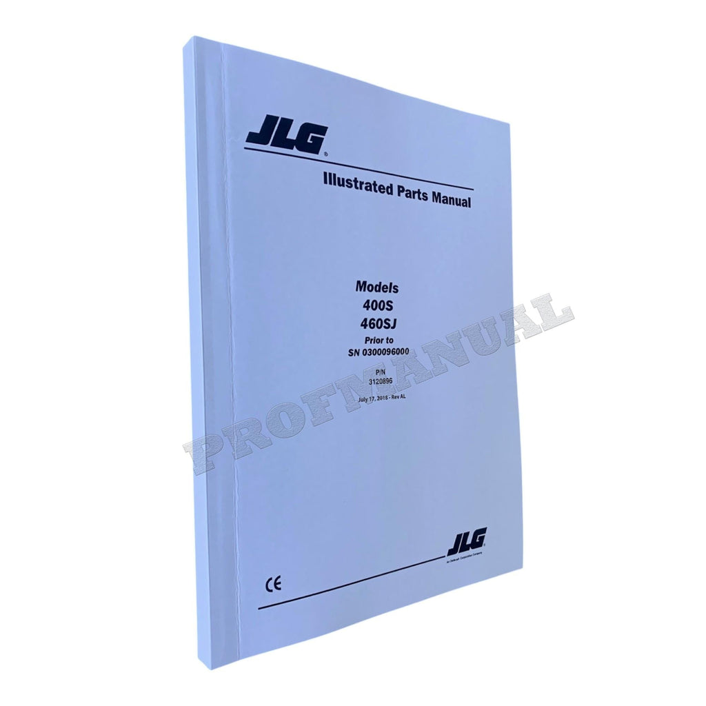 JLG 400S 460SJ Boom Lift  Parts Catalog Manual Prior to 0300096000