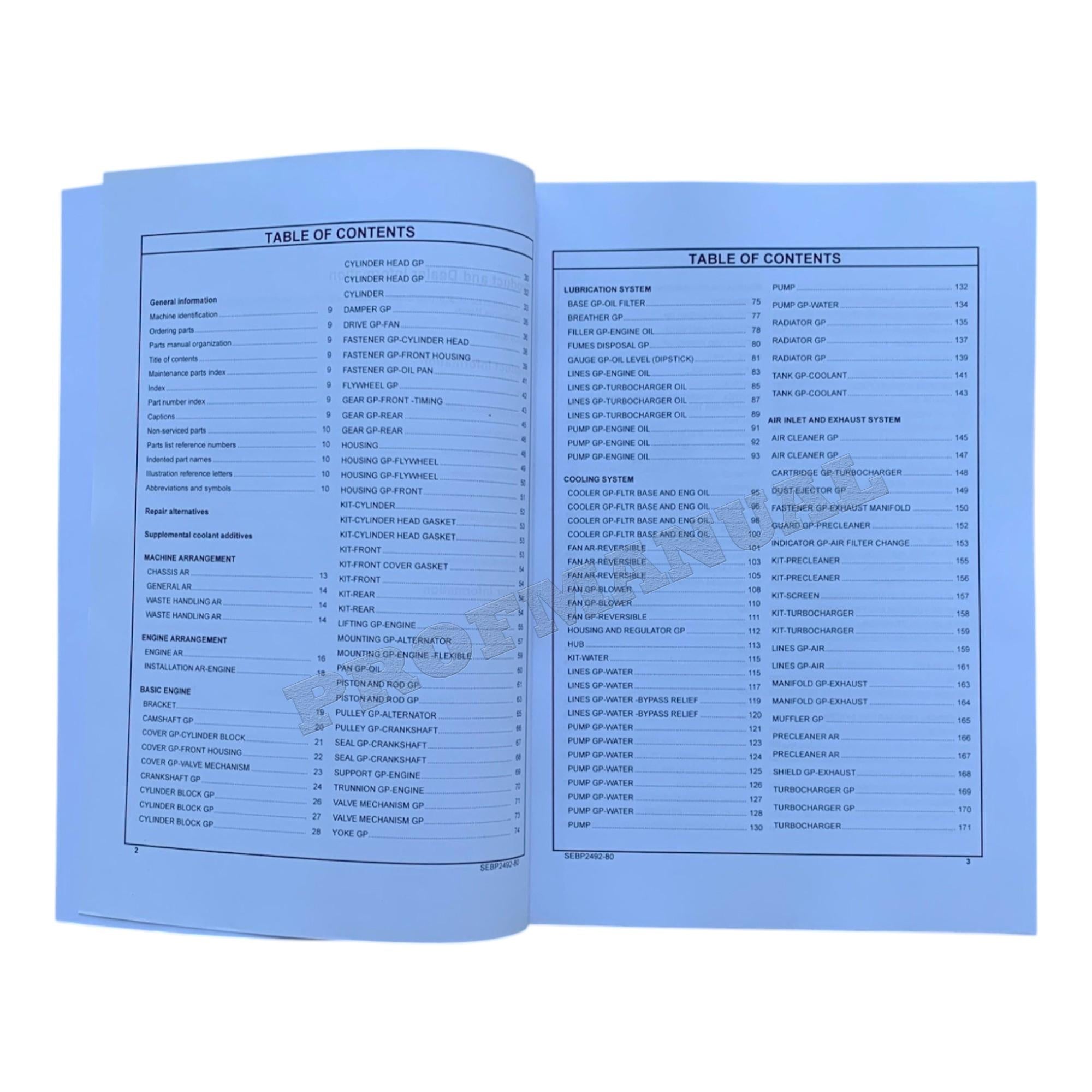 Caterpillar Cat D6R Track Type Tractor XL Parts Catalog Manual SEBP2492
