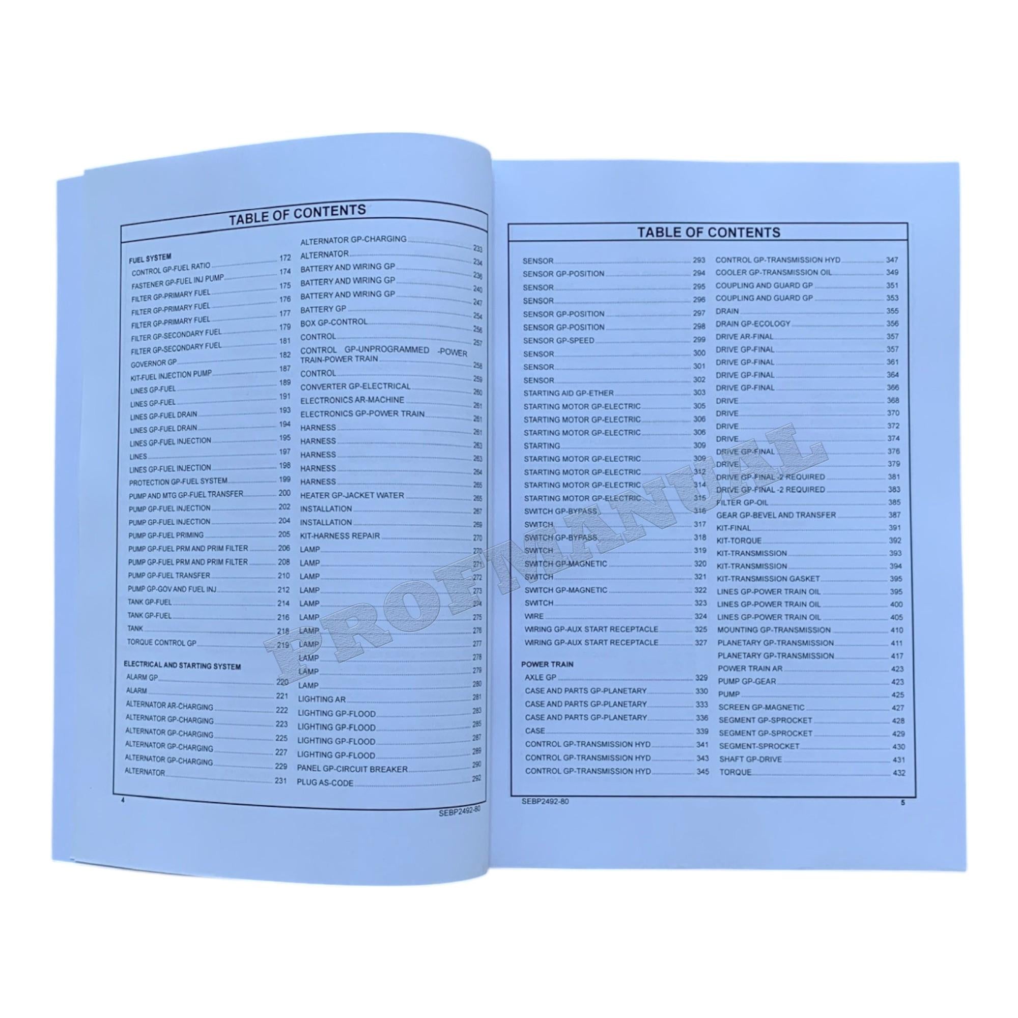 Caterpillar Cat D6R Track Type Tractor XL Parts Catalog Manual SEBP2492