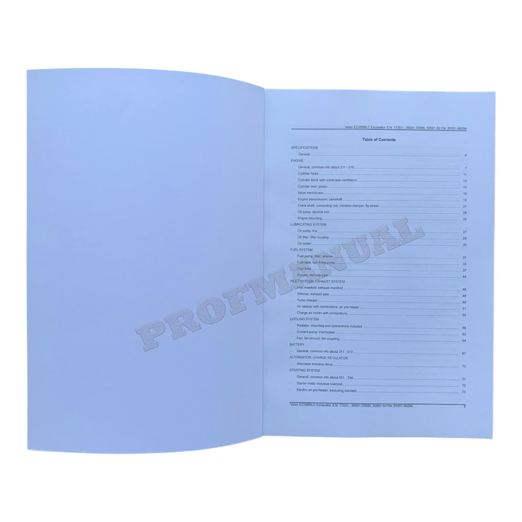 VOLVO EC290B LC EXCAVATOR Parts Catalog Hard Copy Manual *Send ser#