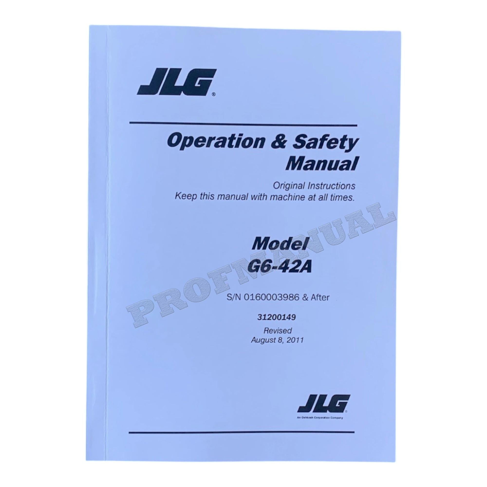 Manual del operador de mantenimiento y operación del manipulador telescópico JLG G6-42A