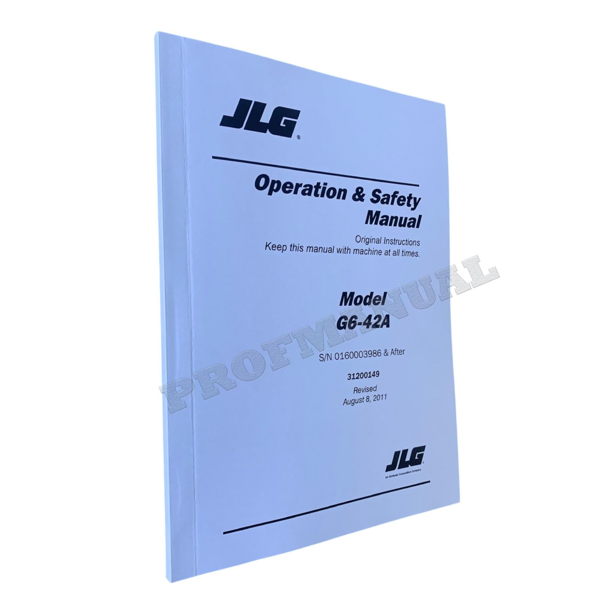Manual del operador de mantenimiento y operación del manipulador telescópico JLG G6-42A