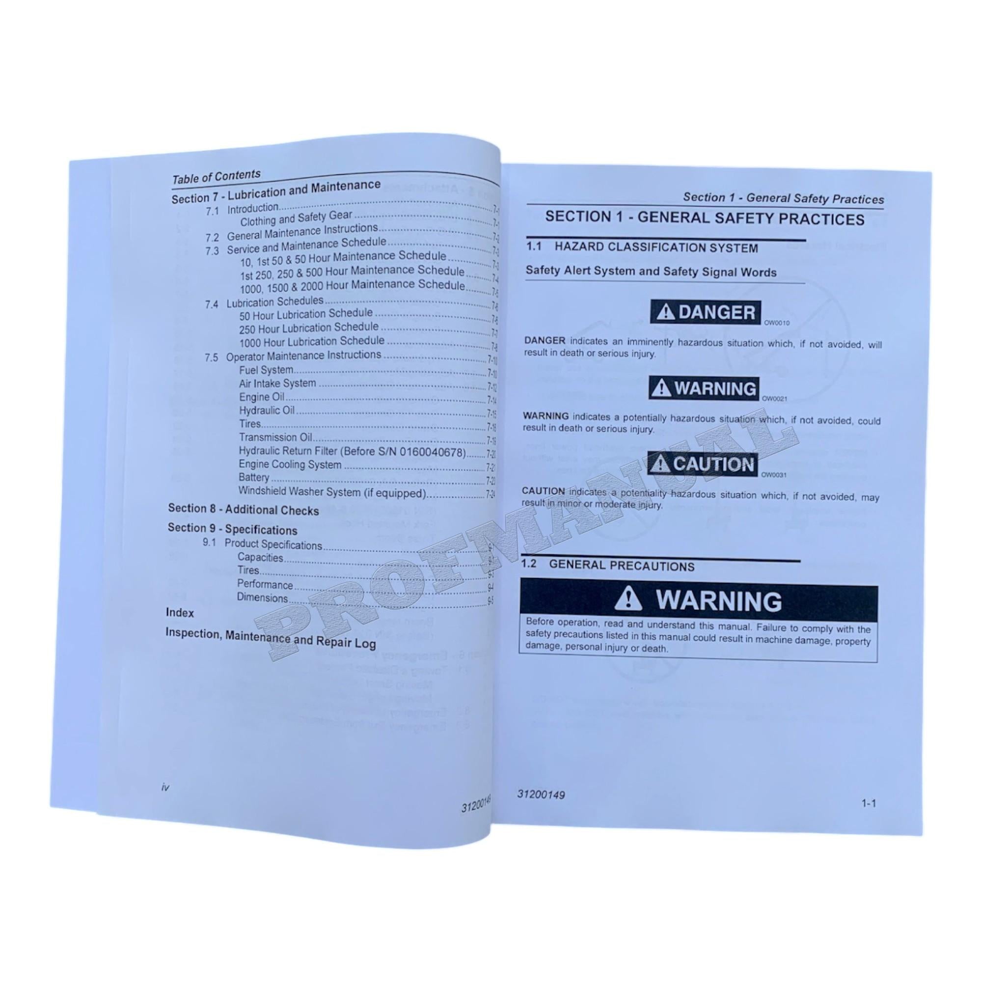 Manual del operador de mantenimiento y operación del manipulador telescópico JLG G6-42A