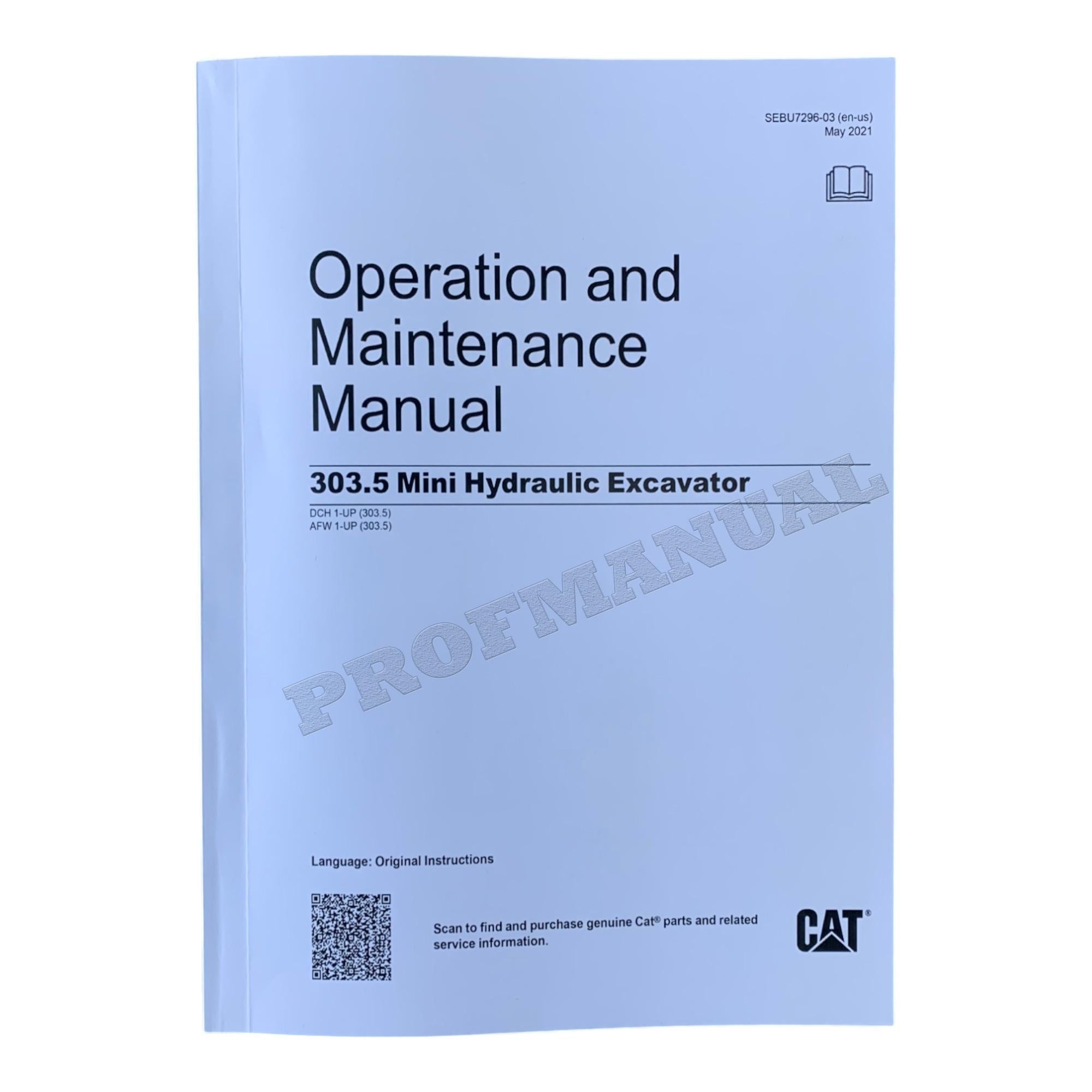 Manual de mantenimiento del operador de la miniexcavadora hidráulica Caterpillar 303.5