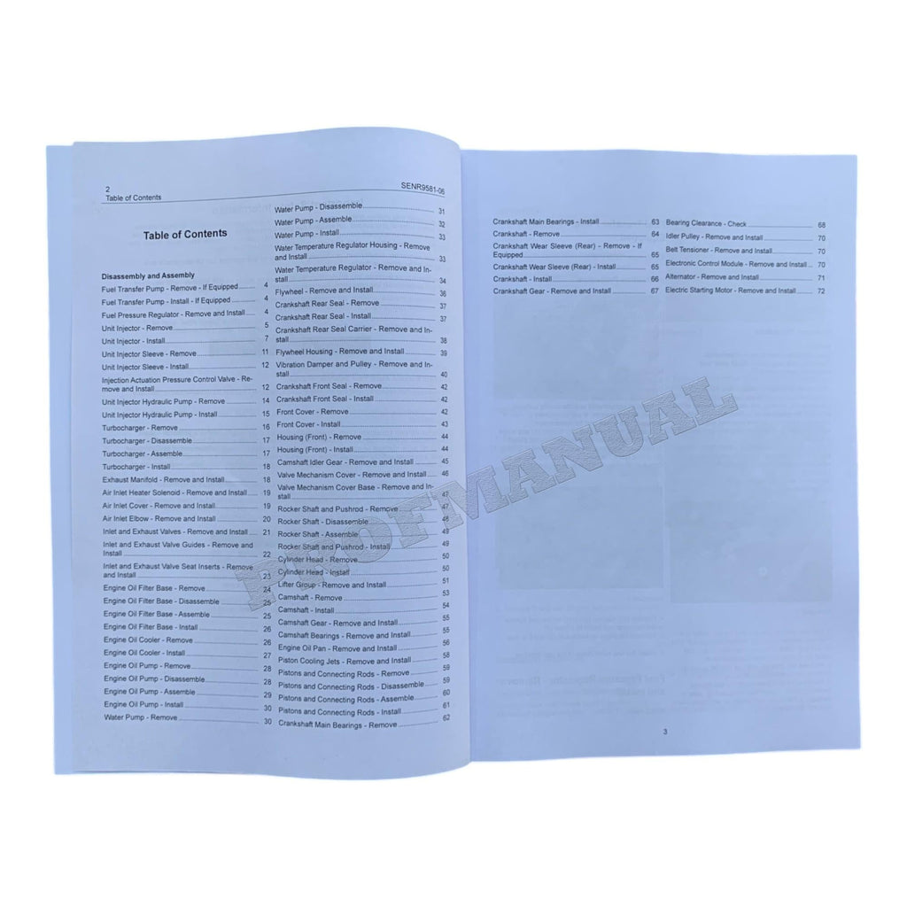 Caterpillar CAT 3126B ENGINE Built Machine Manual Disassembly Assembly