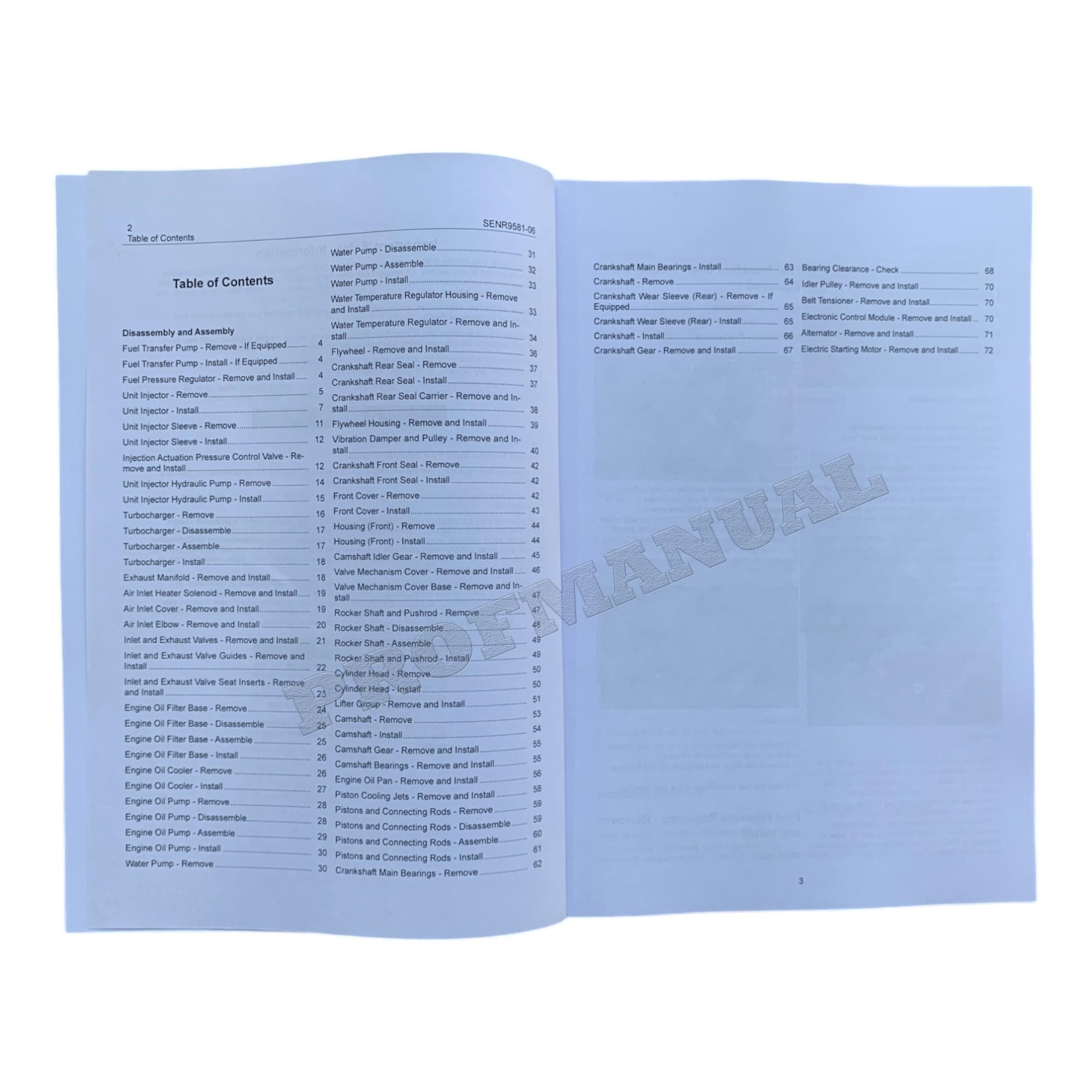 Manual de servicio completo del motor Caterpillar 3126B SNBFE 1-UP *Enviar número de serie