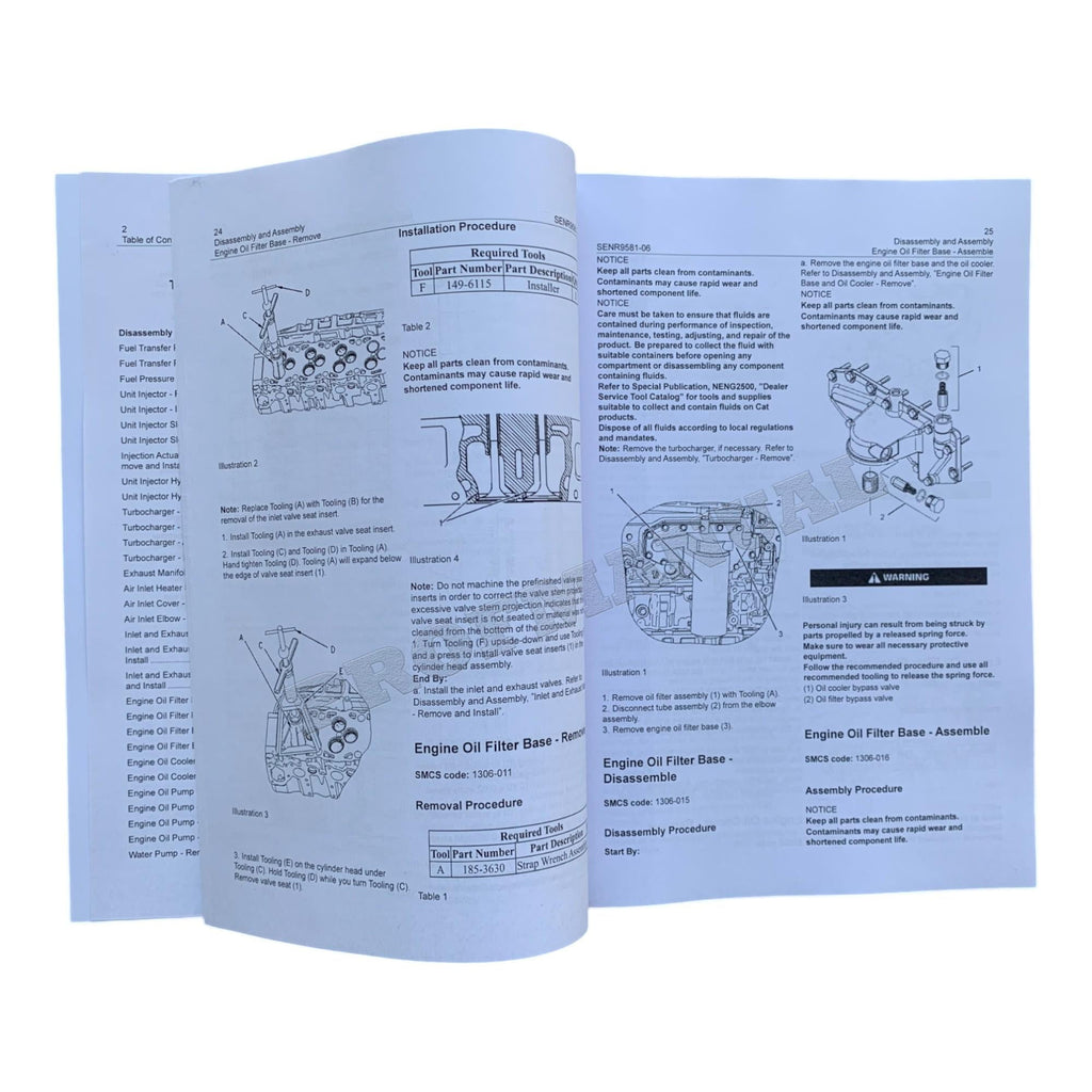 Manual de servicio completo del motor Caterpillar 3126B SNBFE 1-UP *Enviar número de serie