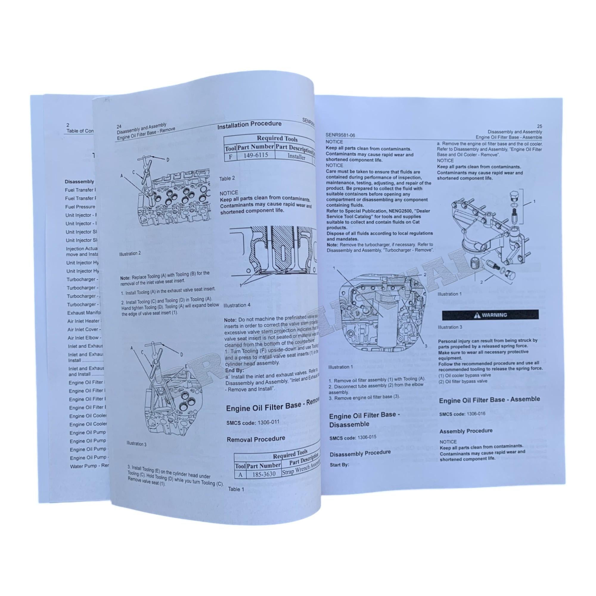 Manual de servicio completo del motor Caterpillar 3126B SNBFE 1-UP *Enviar número de serie