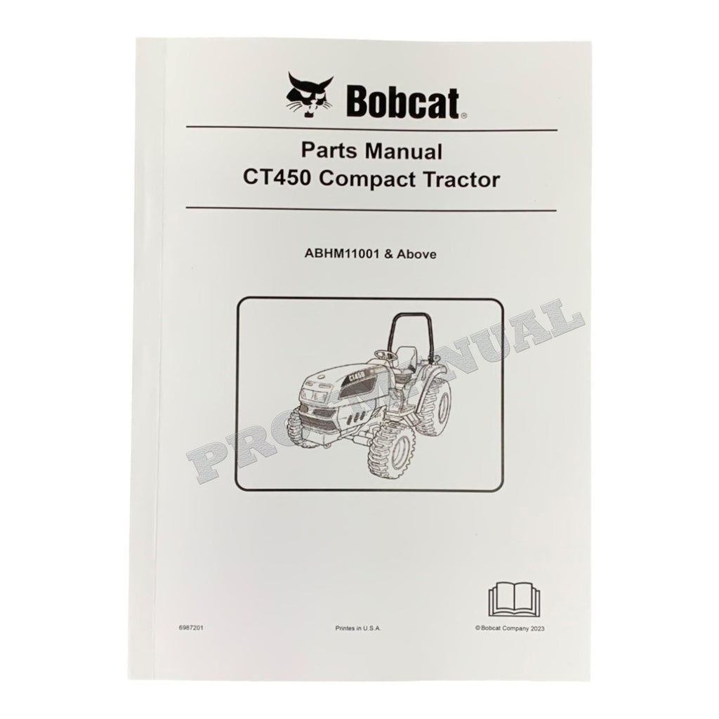 Manual del catálogo de piezas del tractor compacto Bobcat CT450 ABHM11001 - Cabina W