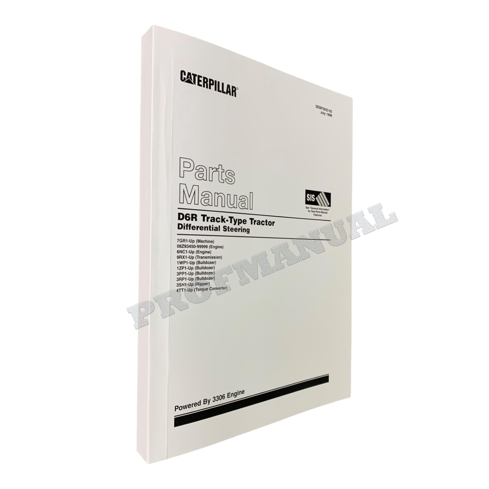 Caterpillar Cat D6R Track Type Tractor Parts Catalog Manual SEBP2622