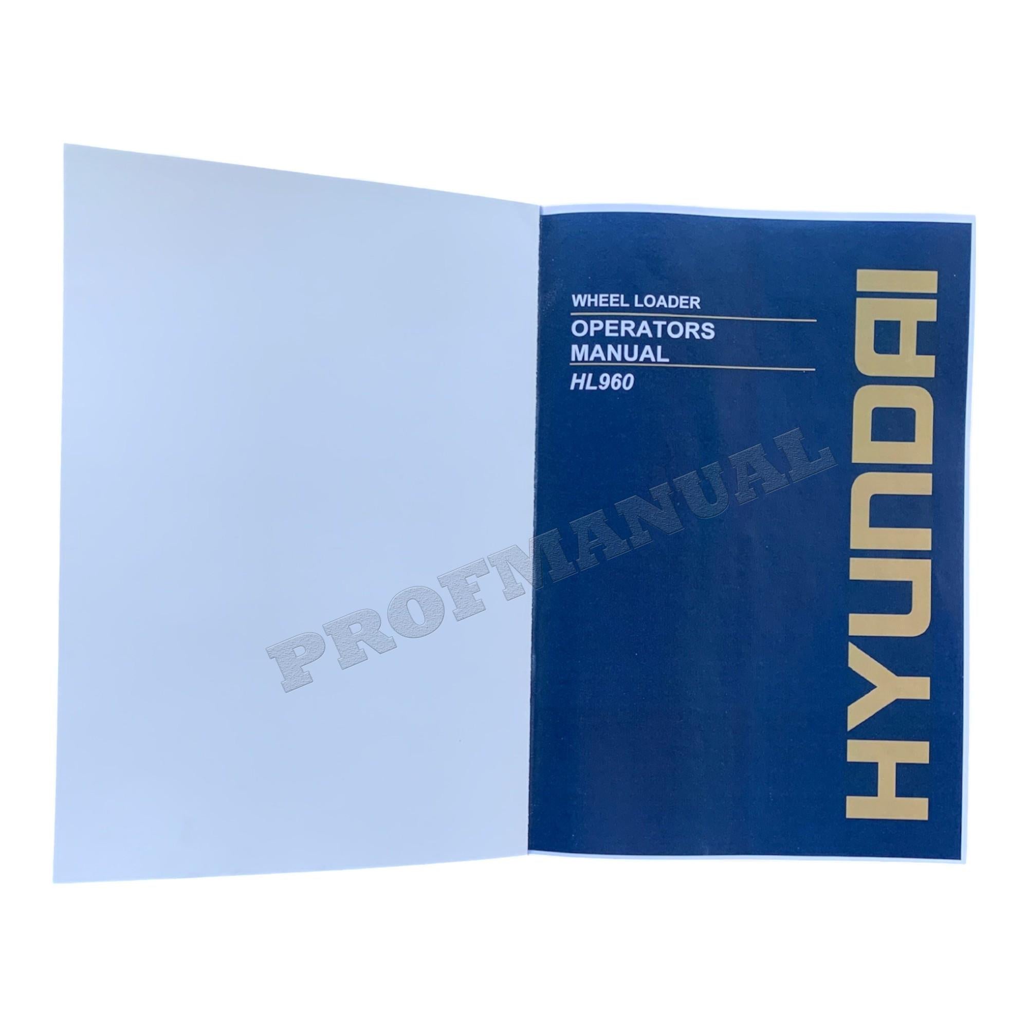Manual de mantenimiento del operador de la cargadora de ruedas Hyundai HL960