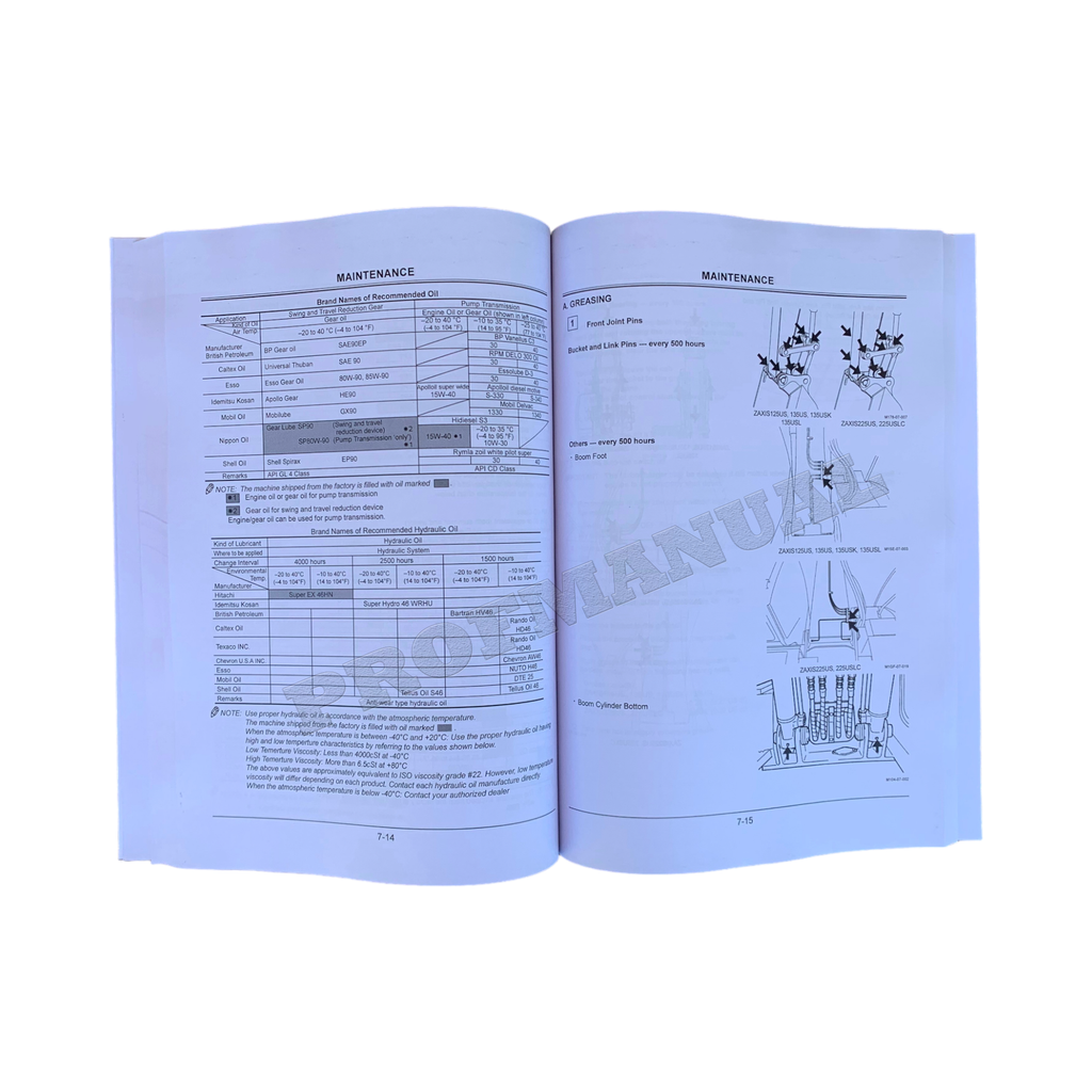 HITACHI ZAXIS ZX 125US 135US 135USK 135USL 225US EXCAVATOR OPERATORS MANUAL