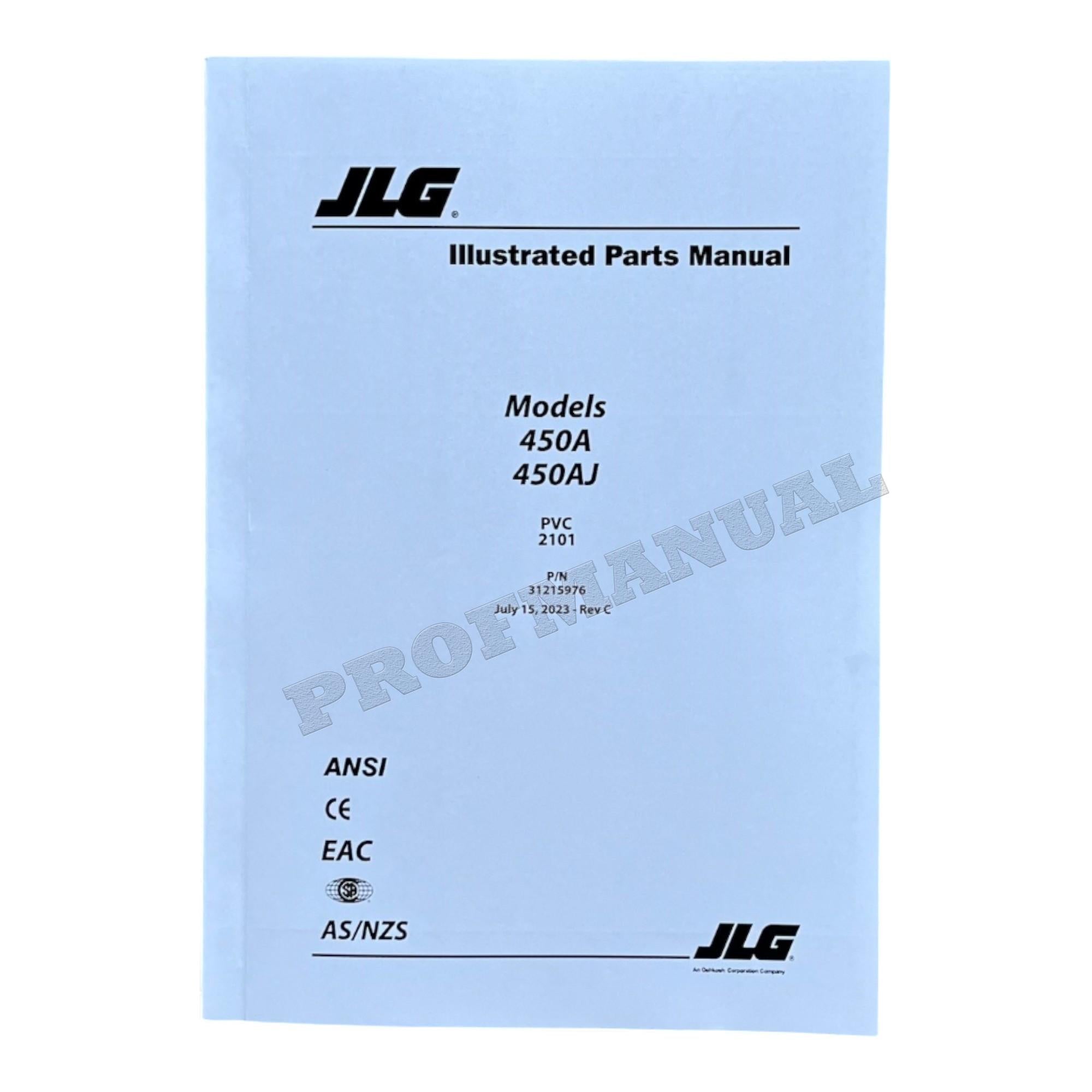 Catálogo de piezas del elevador de pluma JLG 450A 450AJ Manual 31215976