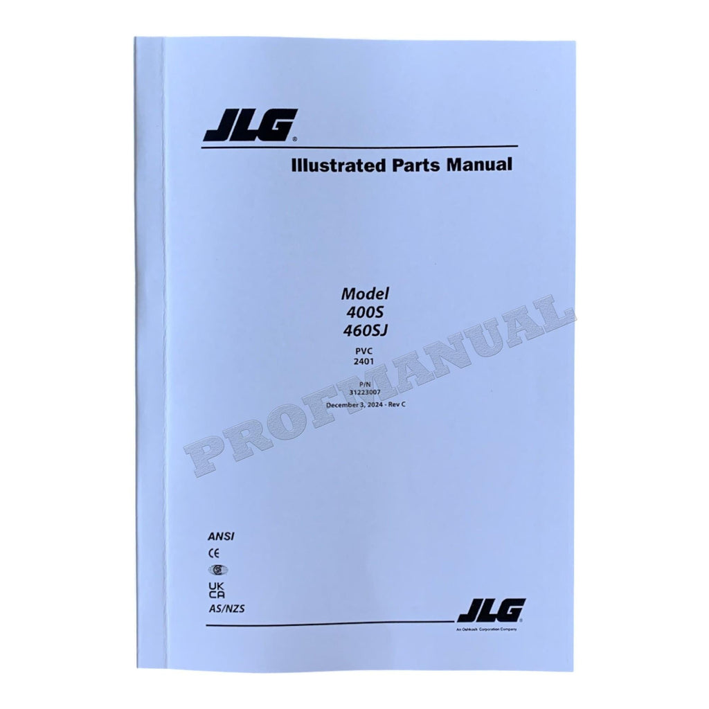 JLG 400S 460SJ Boom Lift Parts Catalog Hard Copy Manual