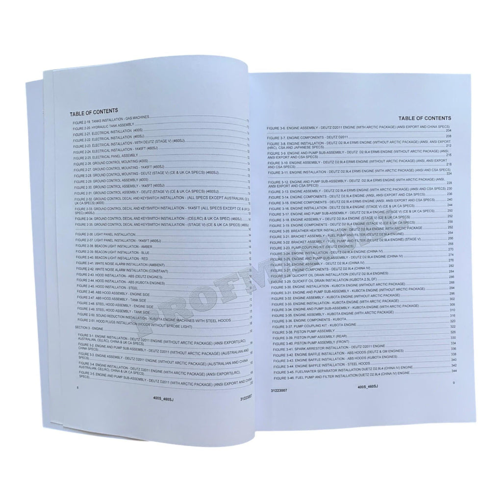 JLG 400S 460SJ Boom Lift Parts Catalog Hard Copy Manual