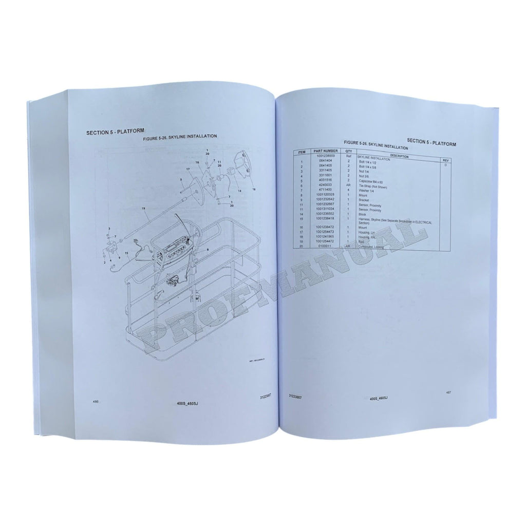JLG 400S 460SJ Boom Lift Parts Catalog Hard Copy Manual