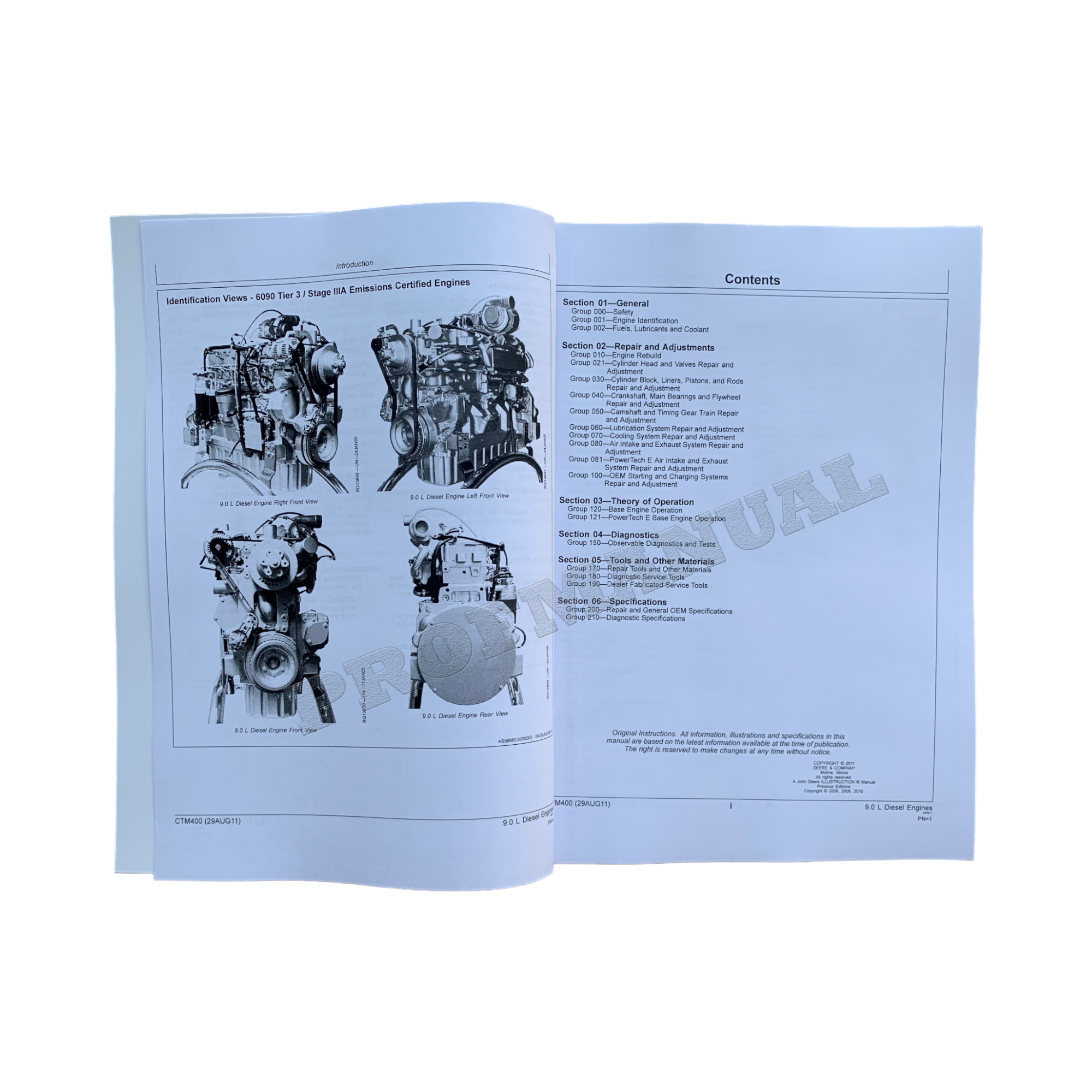 John Deere 6090 6068 9.0 L OEM Engine Repair SERVICE TECHNICAL manual CTM400