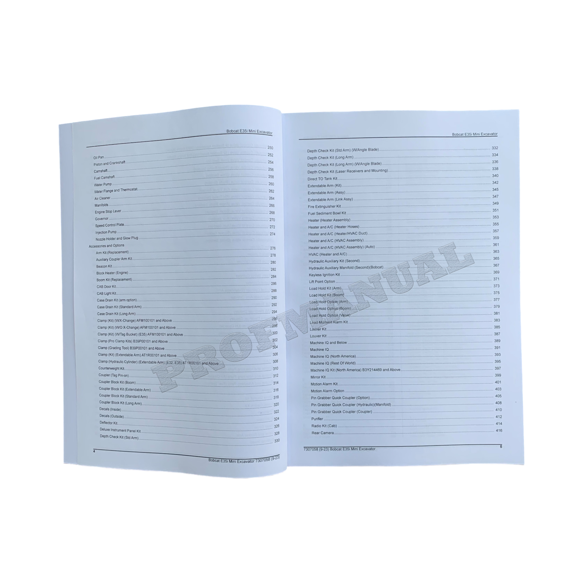 Bobcat E35i Excavator Parts Catalog Manual B3Y211001-