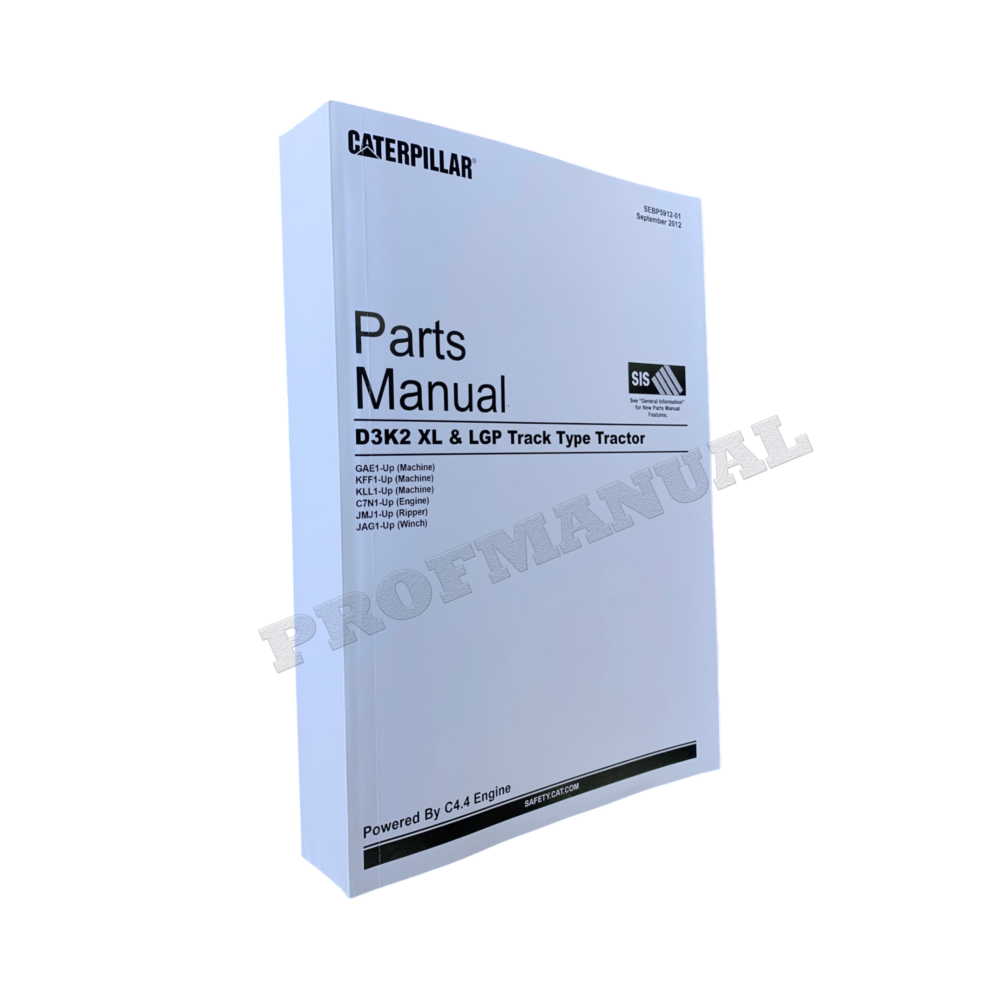 Caterpillar Cat D3k2 XL LGP Track Type Tractor Parts Catalog Manual SEBP5912