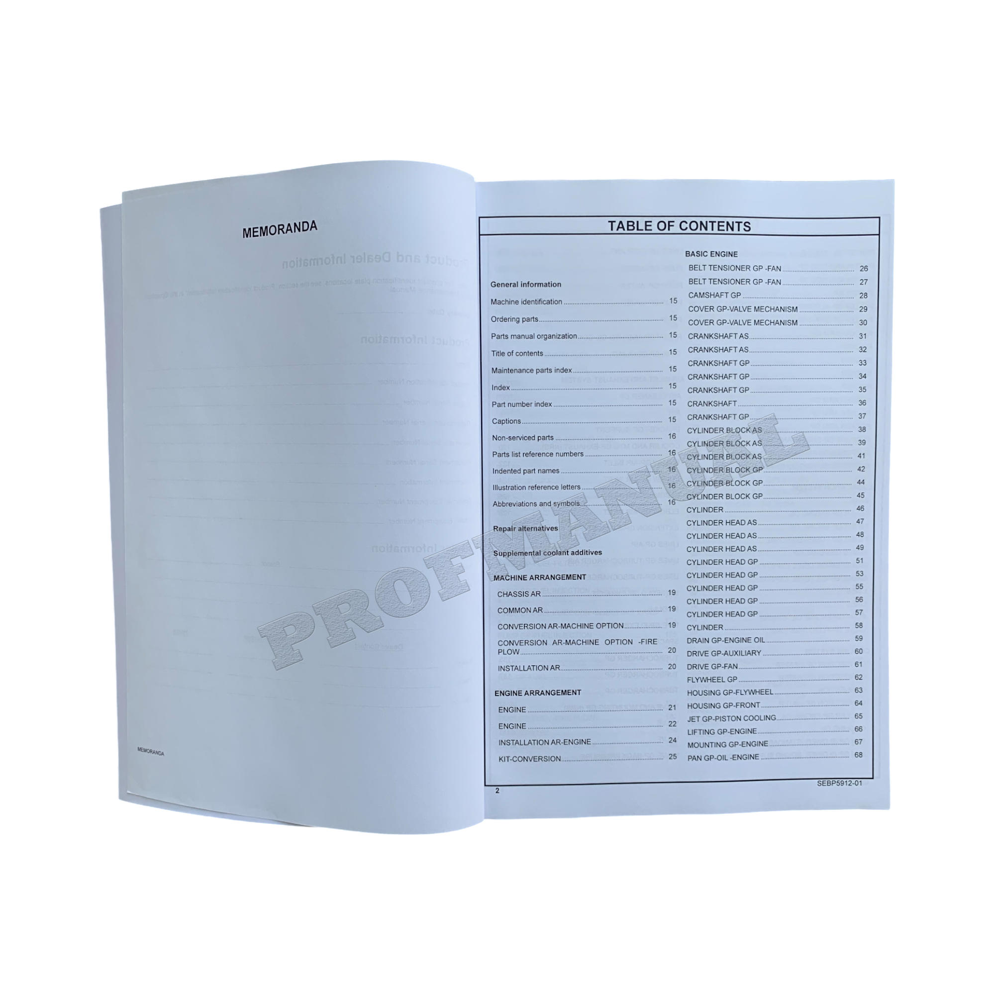 Caterpillar Cat D3k2 XL LGP Track Type Tractor Parts Catalog Manual SEBP5912