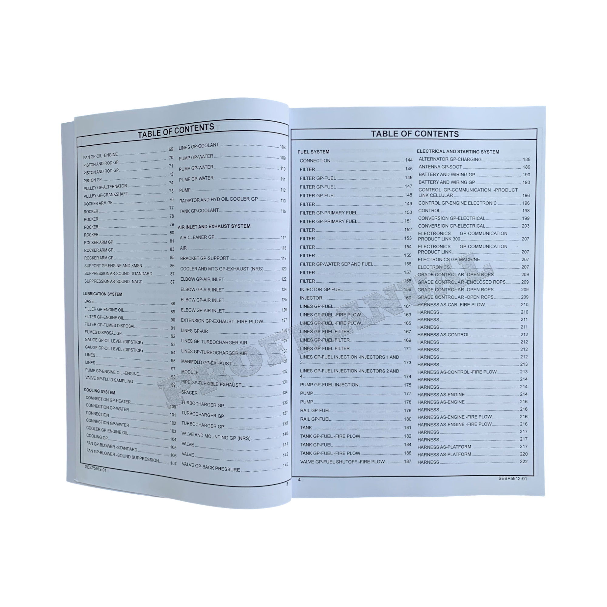 Caterpillar Cat D3k2 XL LGP Track Type Tractor Parts Catalog Manual SEBP5912