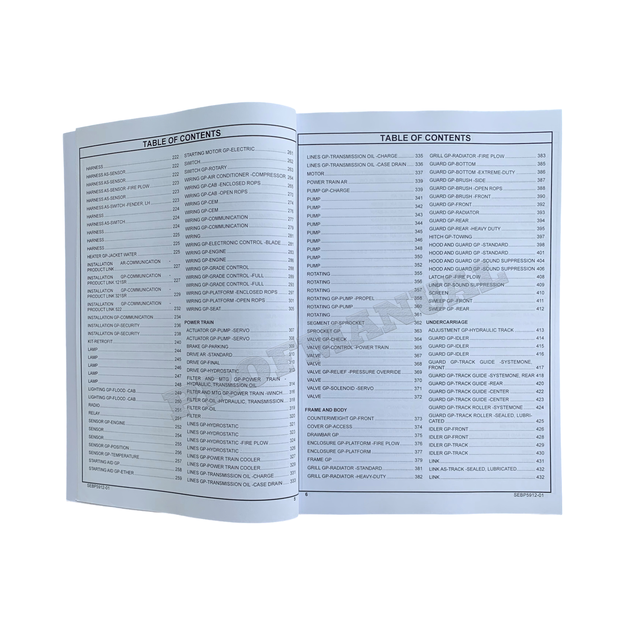 Caterpillar Cat D3k2 XL LGP Track Type Tractor Parts Catalog Manual SEBP5912