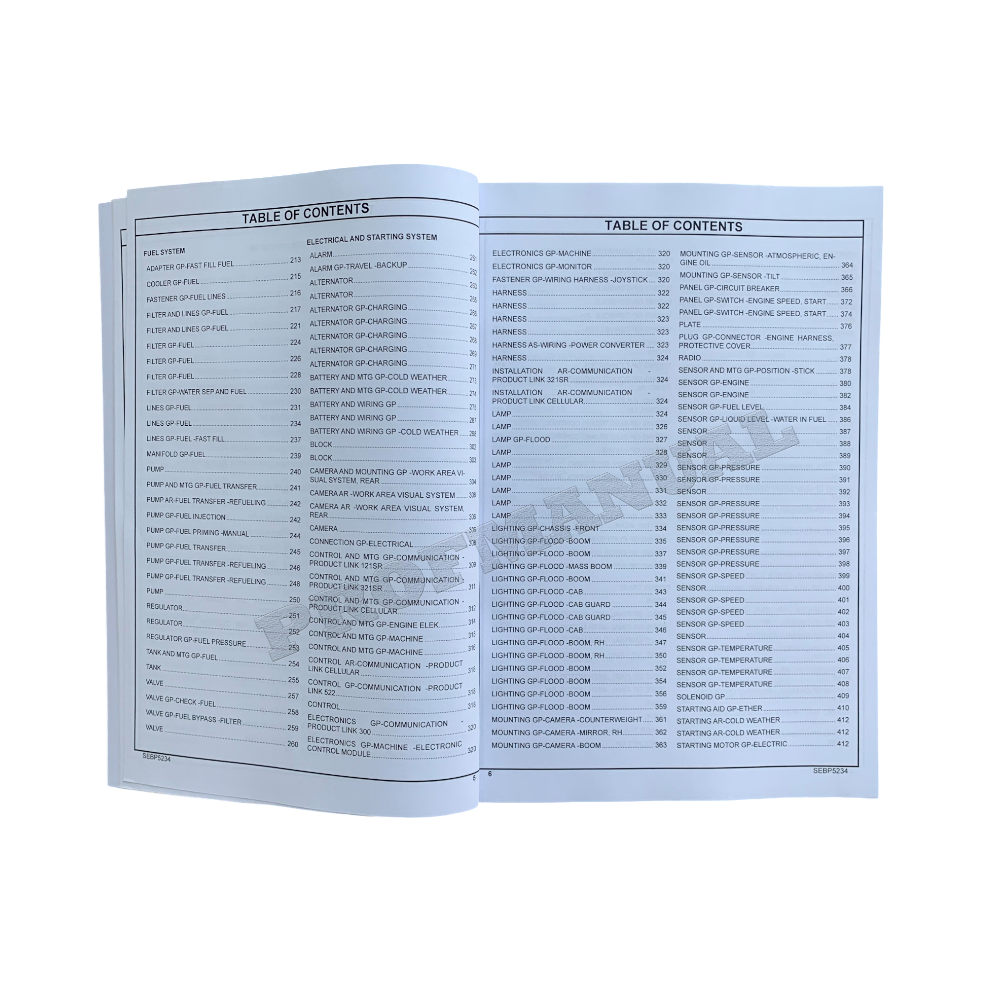Caterpillar Cat 390D L Excavator Parts Catalog Manual WBT1-Up TXH1-Up RHX8224-Up