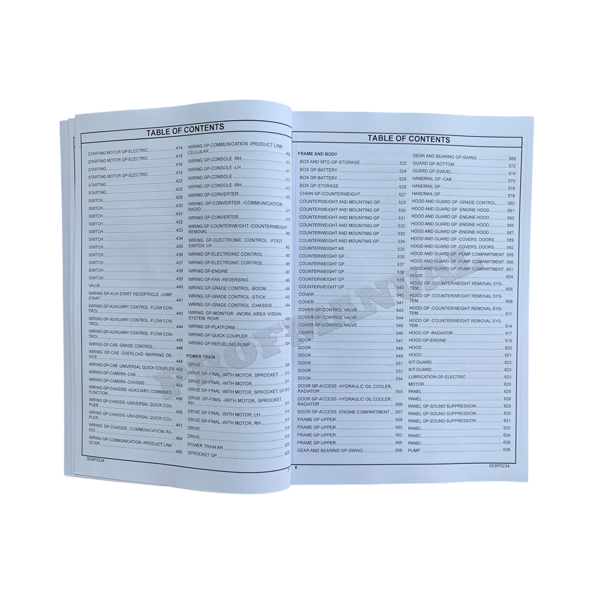 Caterpillar Cat 390D L Excavator Parts Catalog Manual WBT1-Up TXH1-Up RHX8224-Up