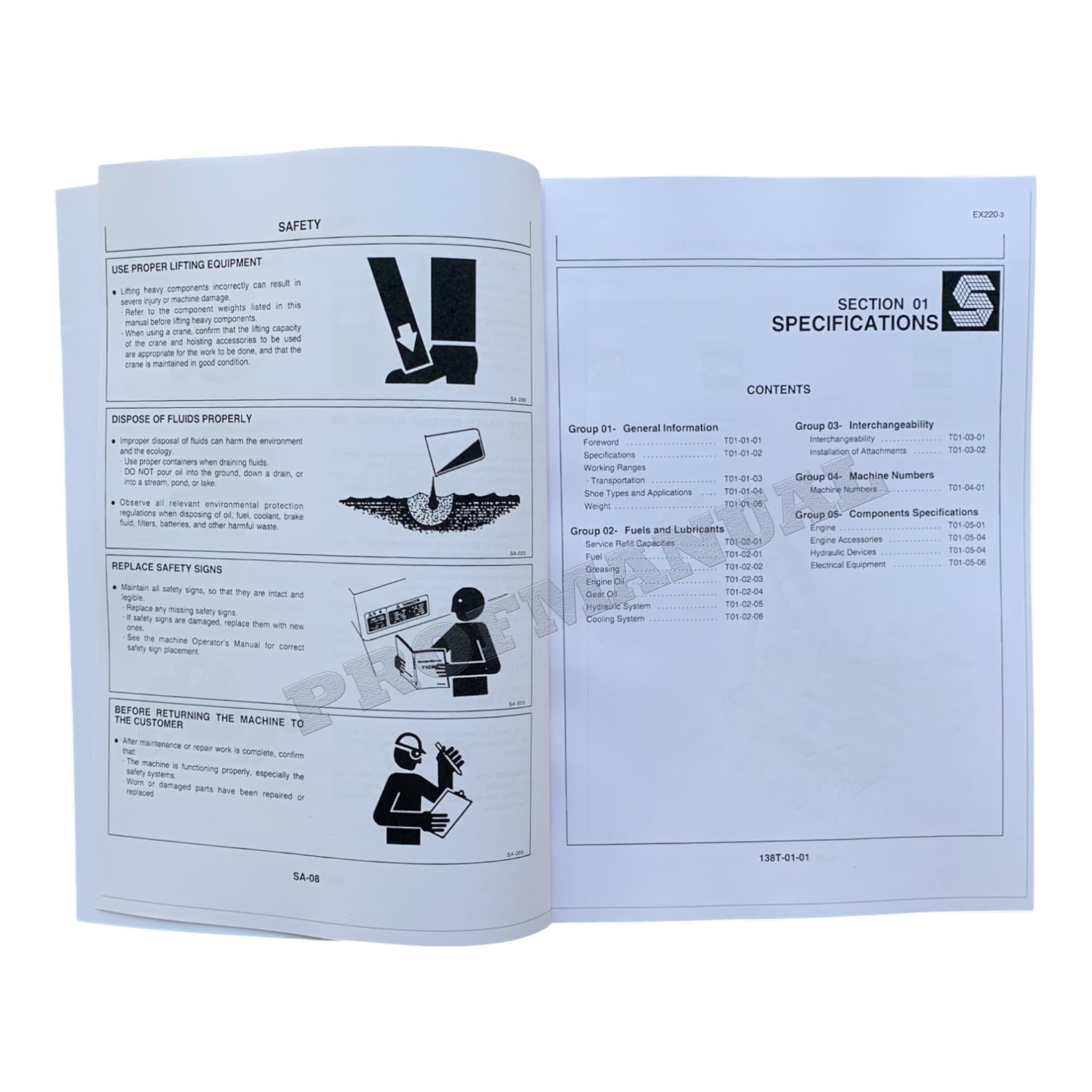 HITACHI EX220-3 EX220lc-3 Excavator Diagnostic Troubleshooting Service manual